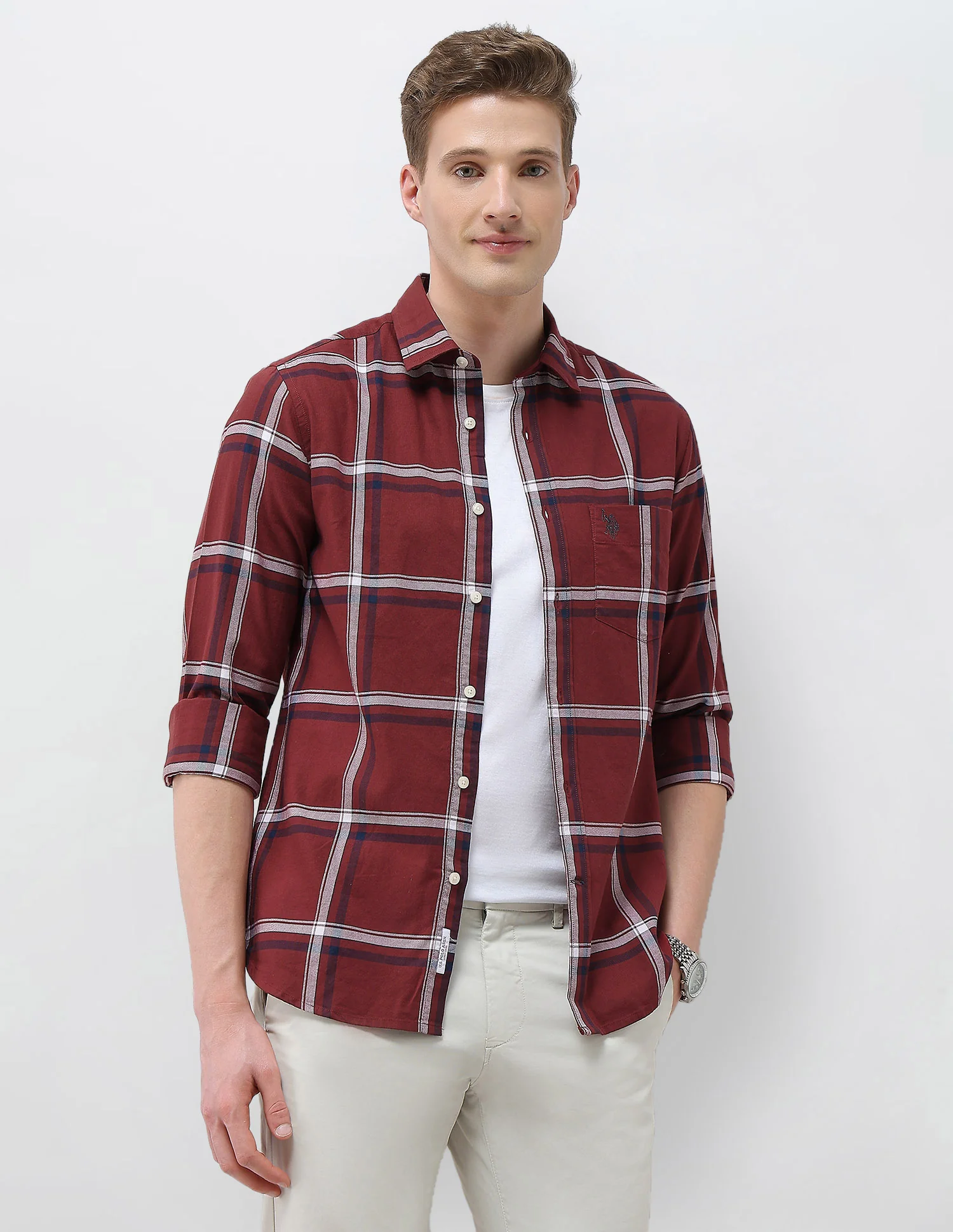 Windowpane Checked New Port Marina Shirt