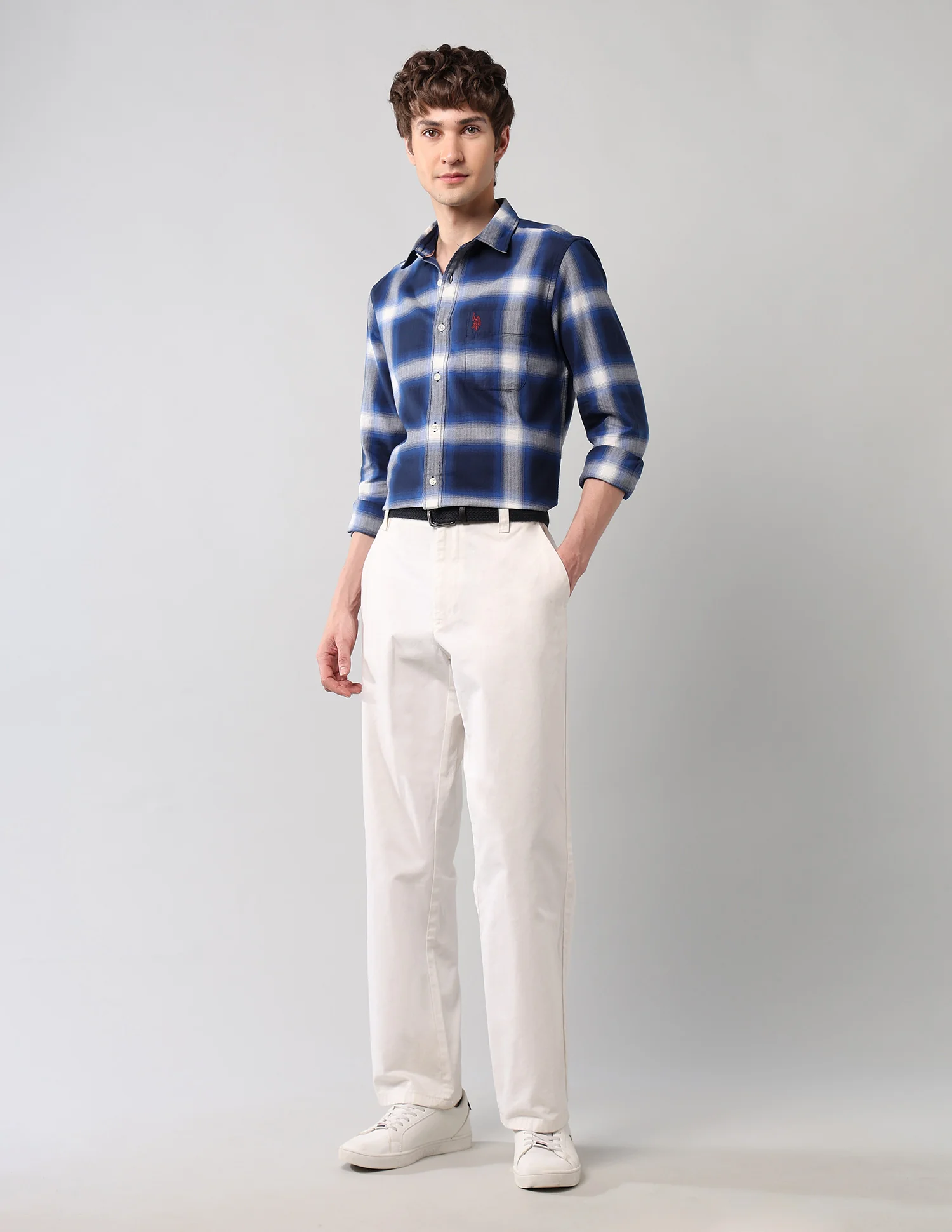 Windowpane Checked Pure Cotton Shirt - Image 3