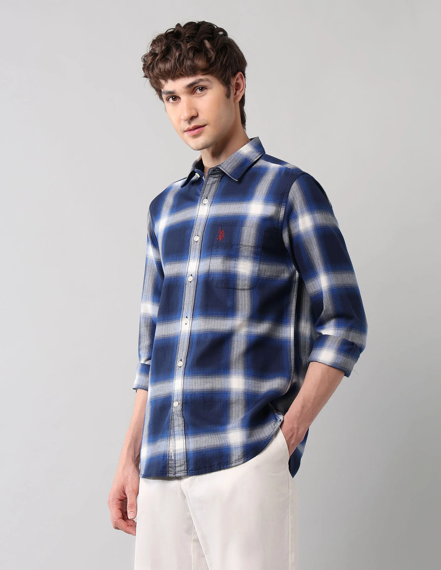 Windowpane Checked Pure Cotton Shirt - Image 4