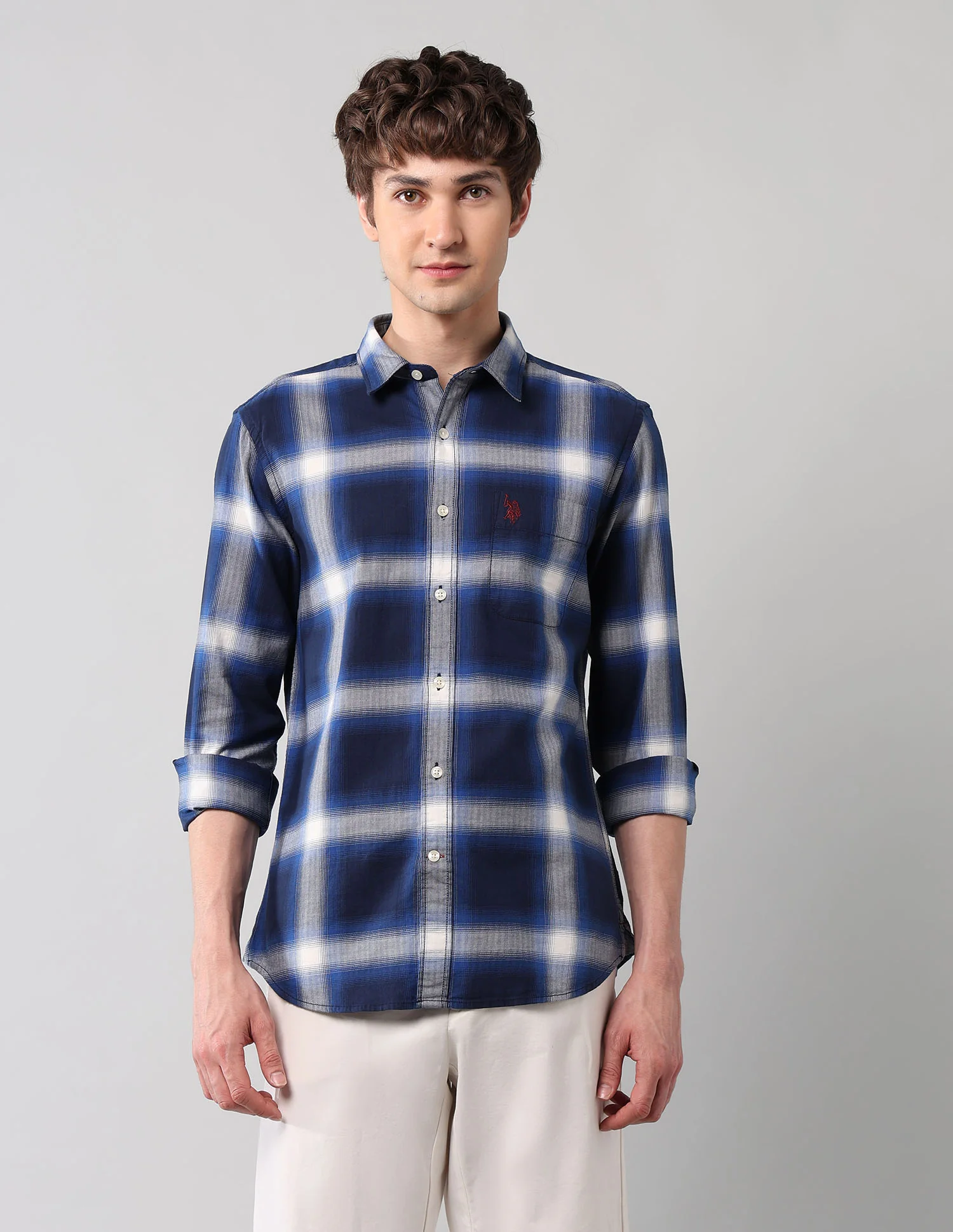 Windowpane Checked Pure Cotton Shirt - Image 6