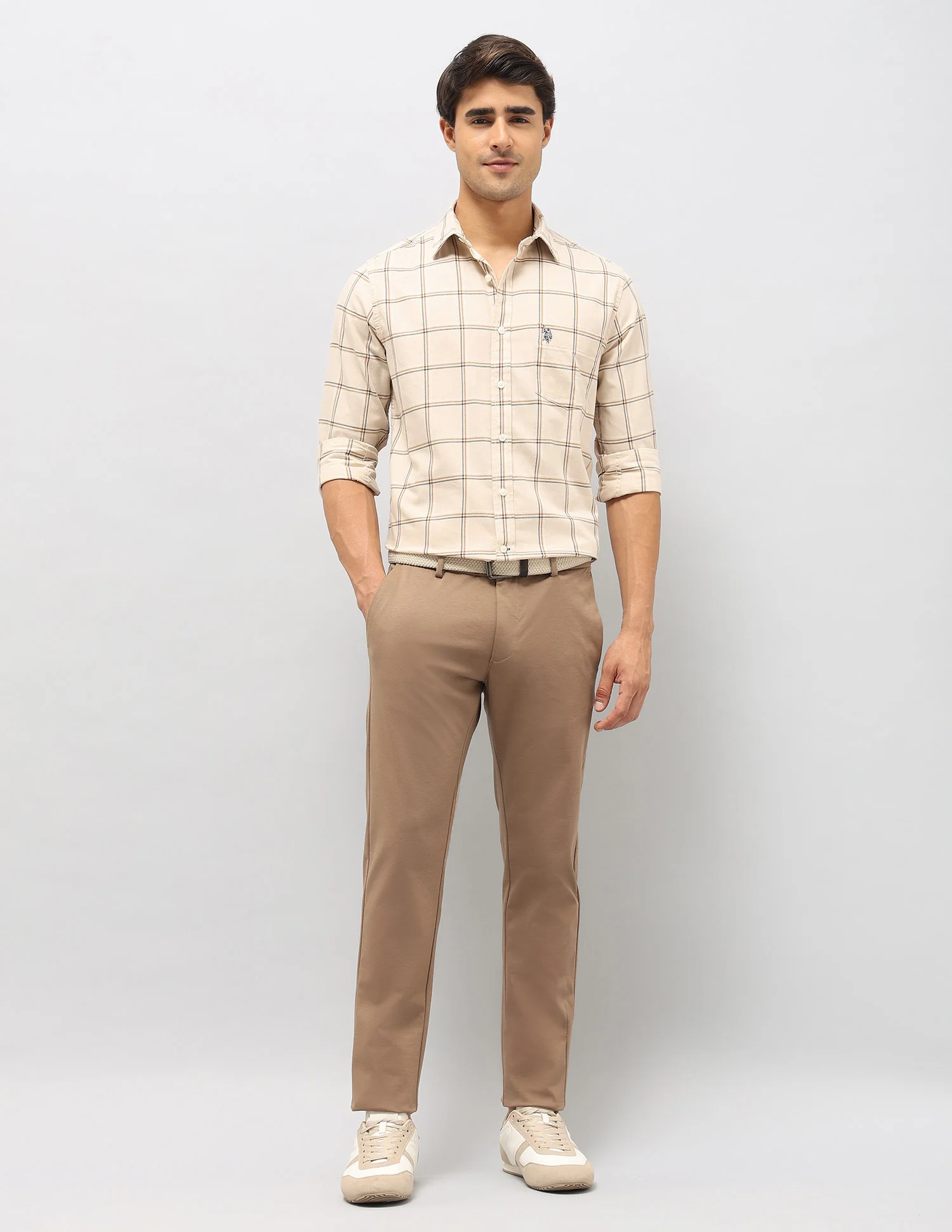 Windowpane Checked Pure Cotton Shirt - Image 3
