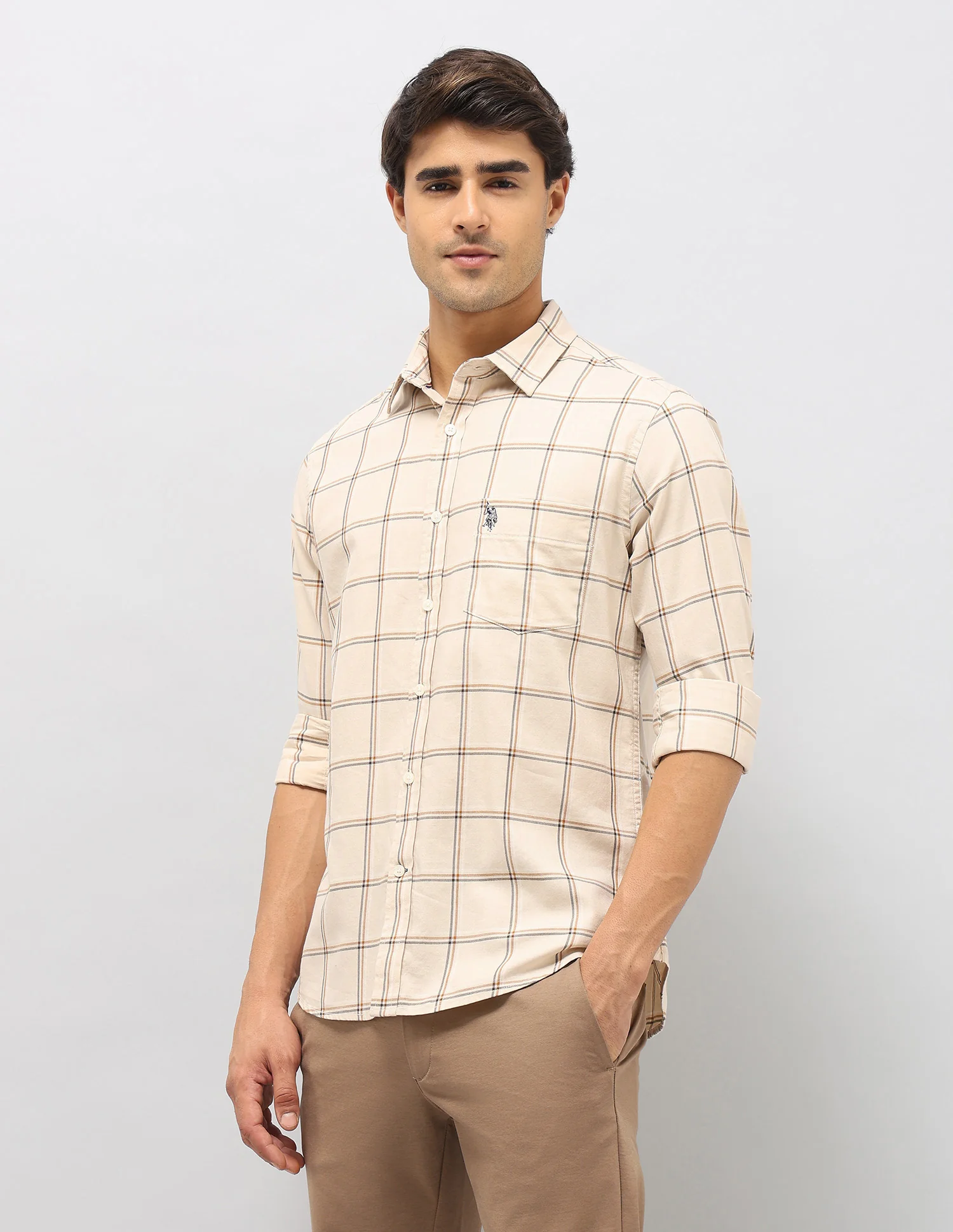 Windowpane Checked Pure Cotton Shirt - Image 4