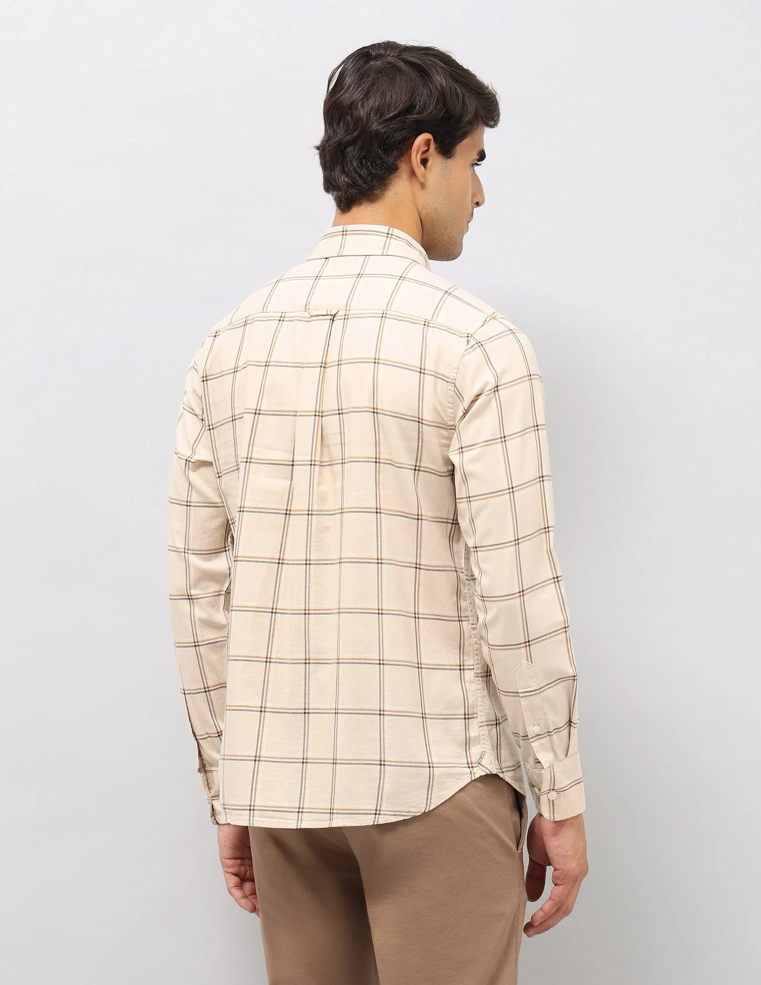 Windowpane Checked Pure Cotton Shirt - Image 5