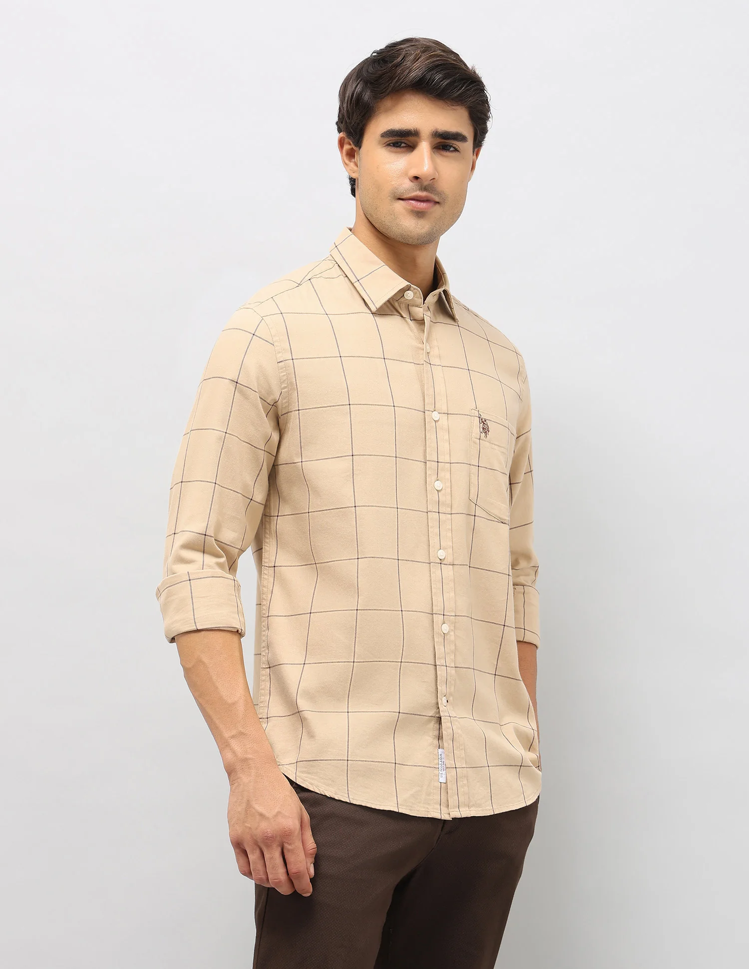 Windowpane Checked Pure Cotton Shirt - Image 4