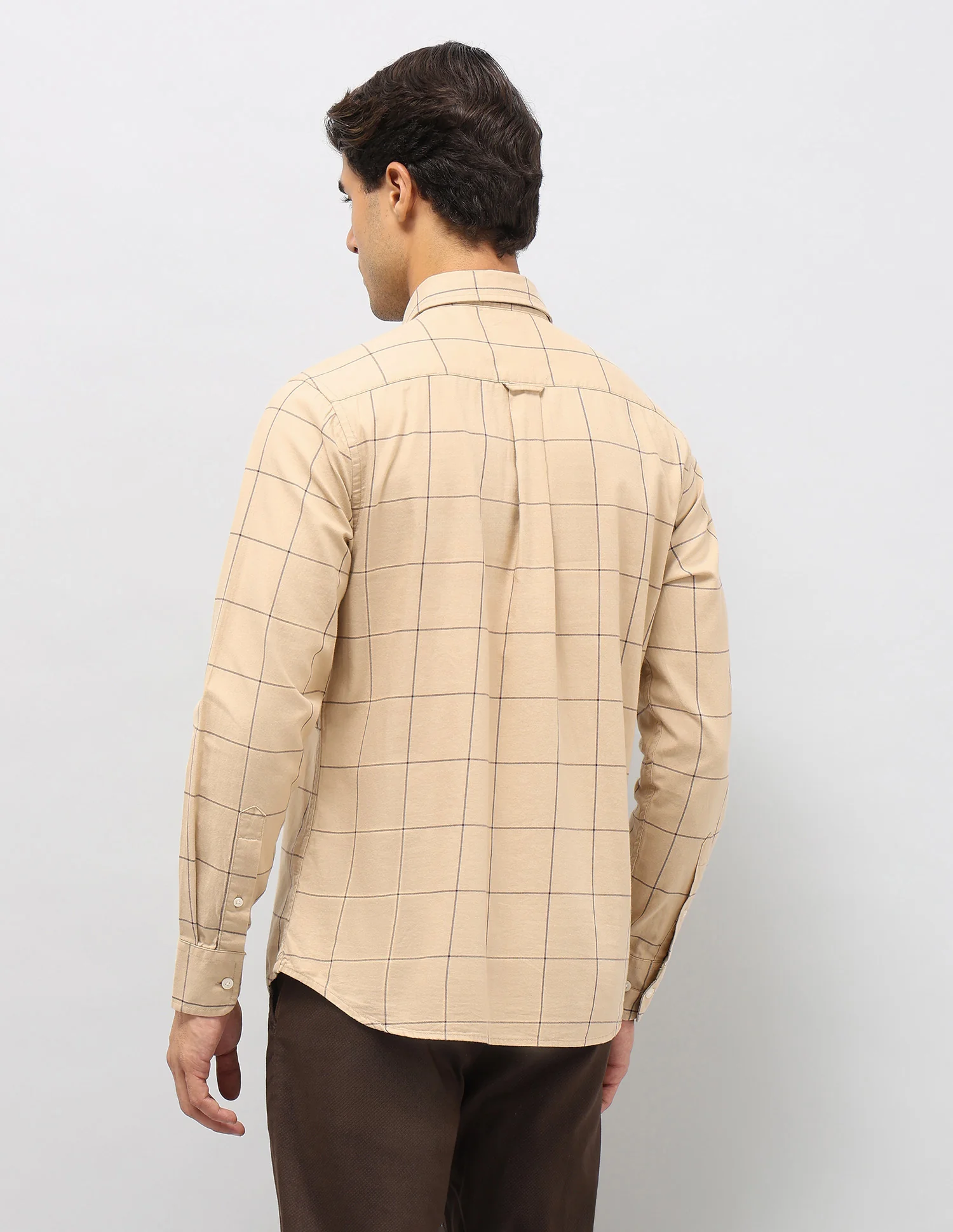 Windowpane Checked Pure Cotton Shirt - Image 5