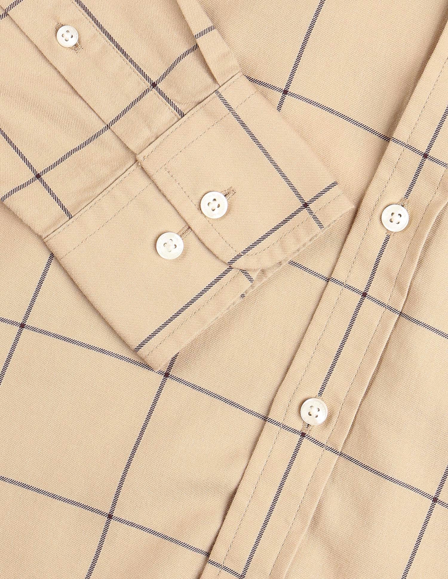 Windowpane Checked Pure Cotton Shirt - Image 8
