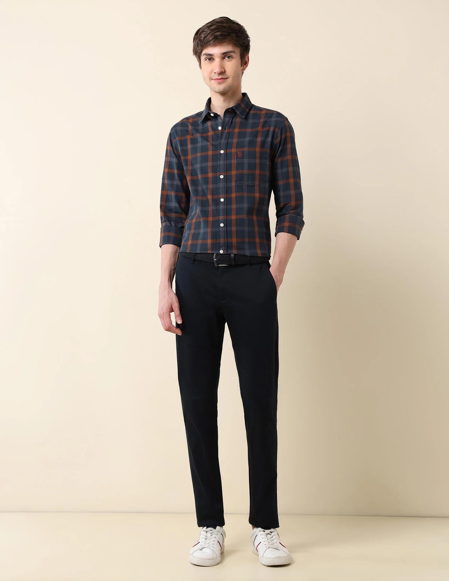 Windowpane Checked Pure Cotton Shirt - Image 3