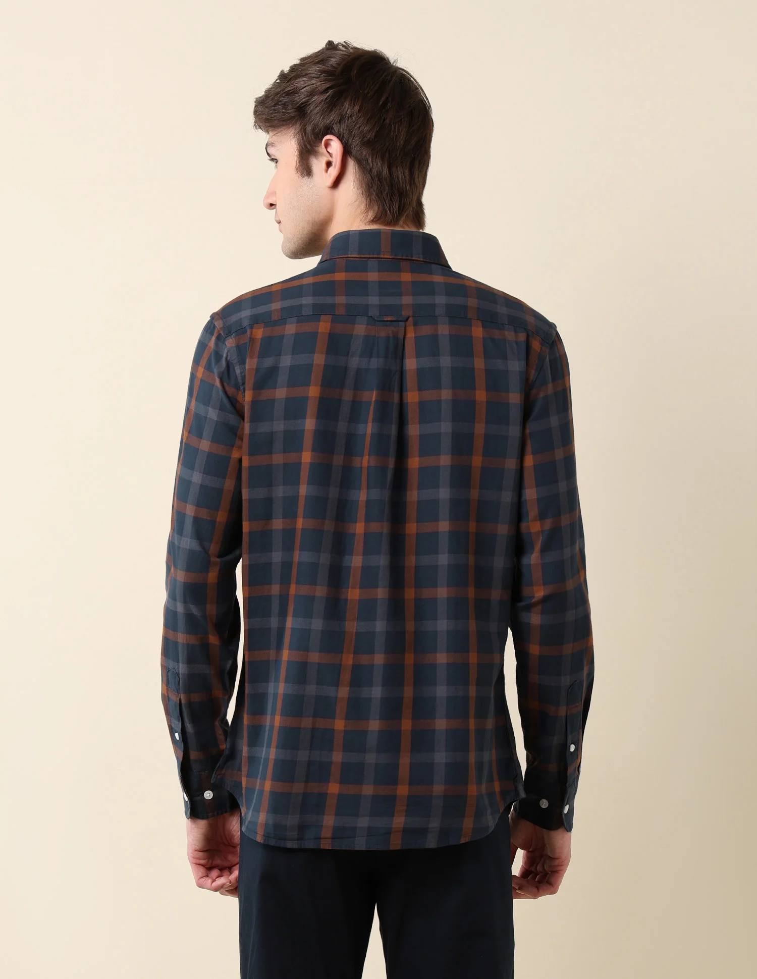 Windowpane Checked Pure Cotton Shirt - Image 5