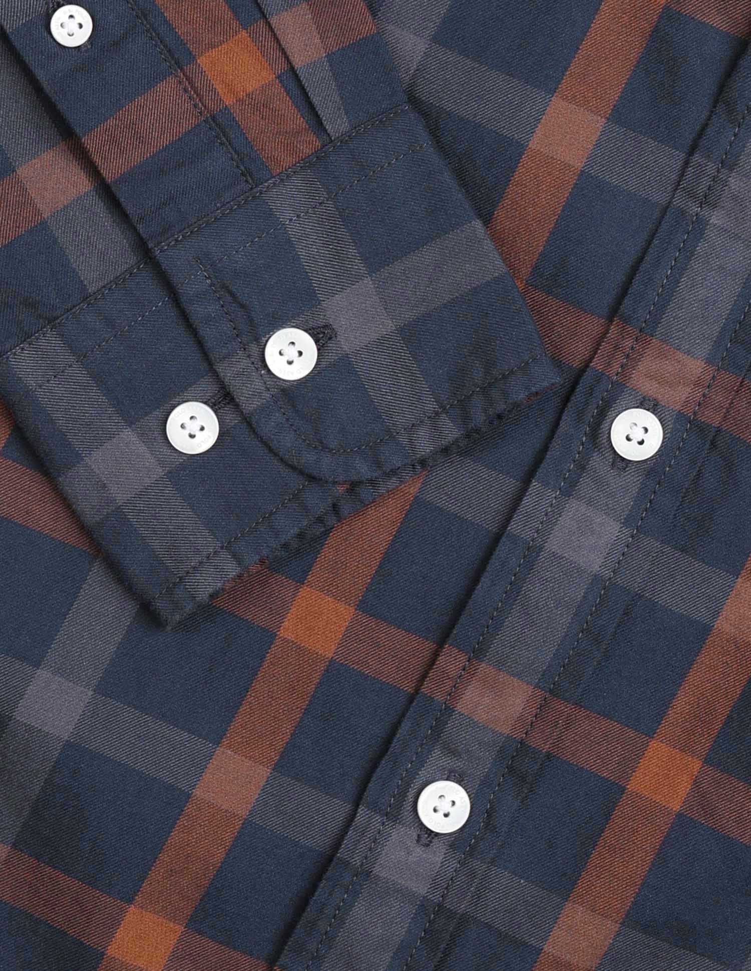 Windowpane Checked Pure Cotton Shirt - Image 8