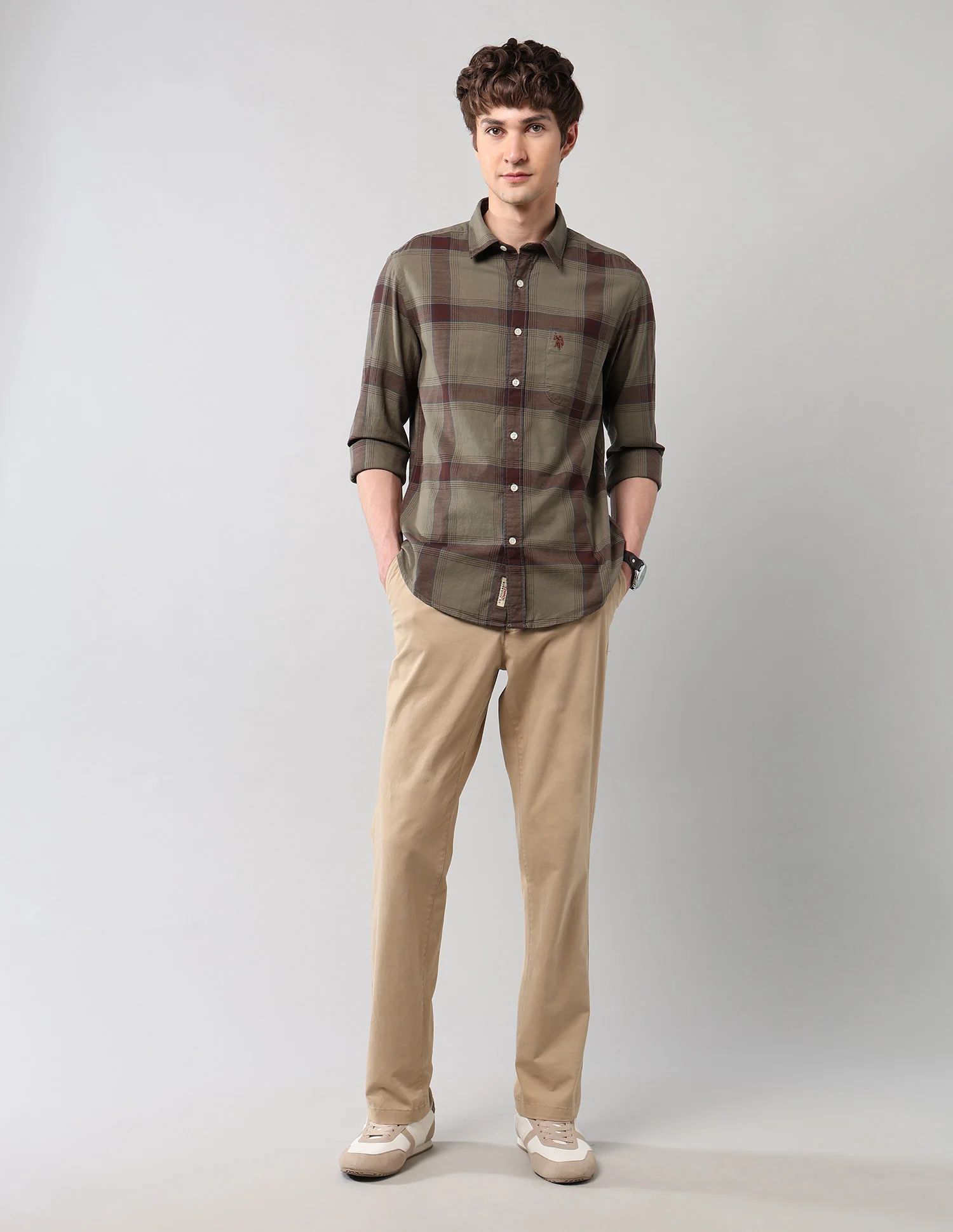 Windowpane Checked Pure Cotton Shirt - Image 3