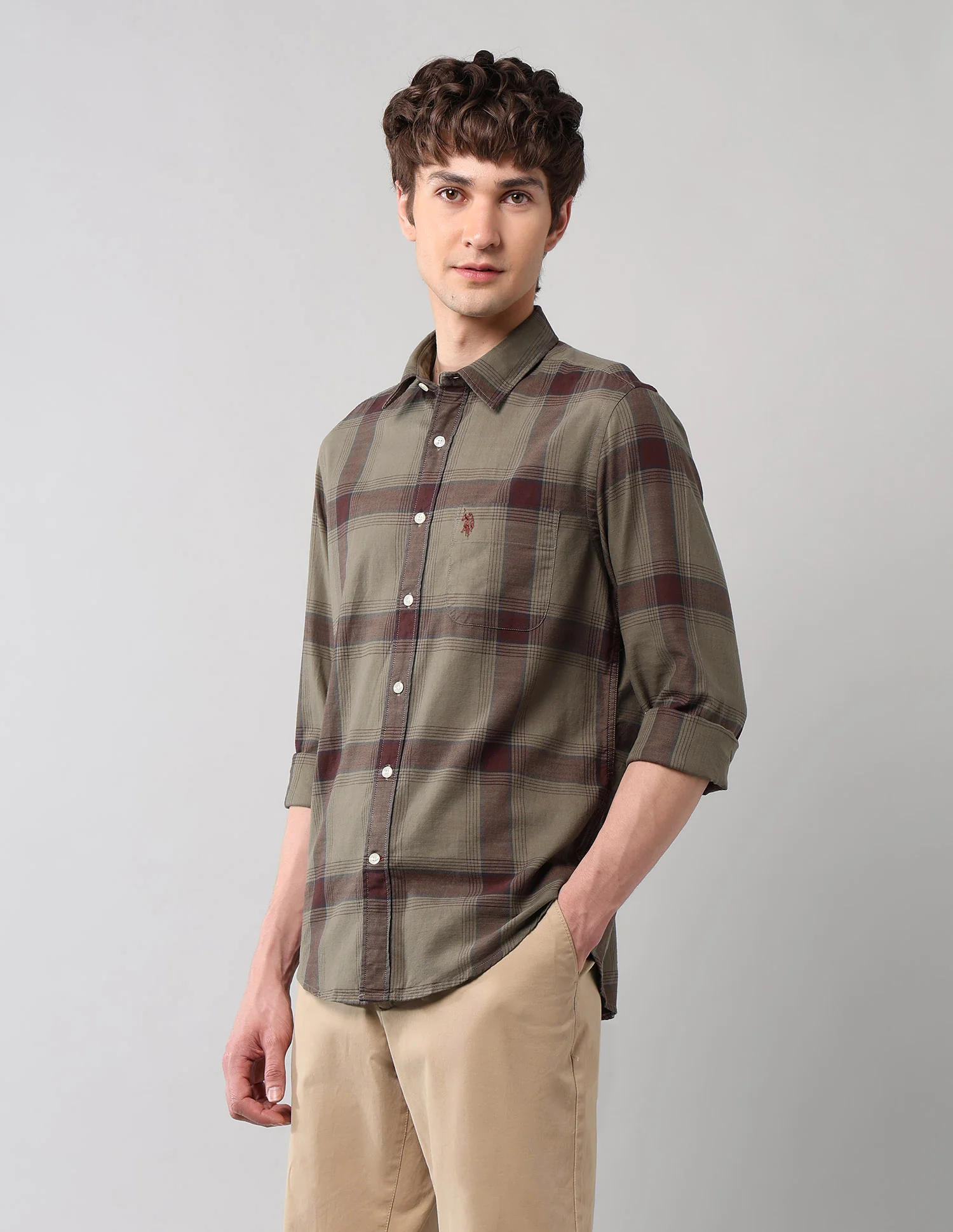 Windowpane Checked Pure Cotton Shirt - Image 4