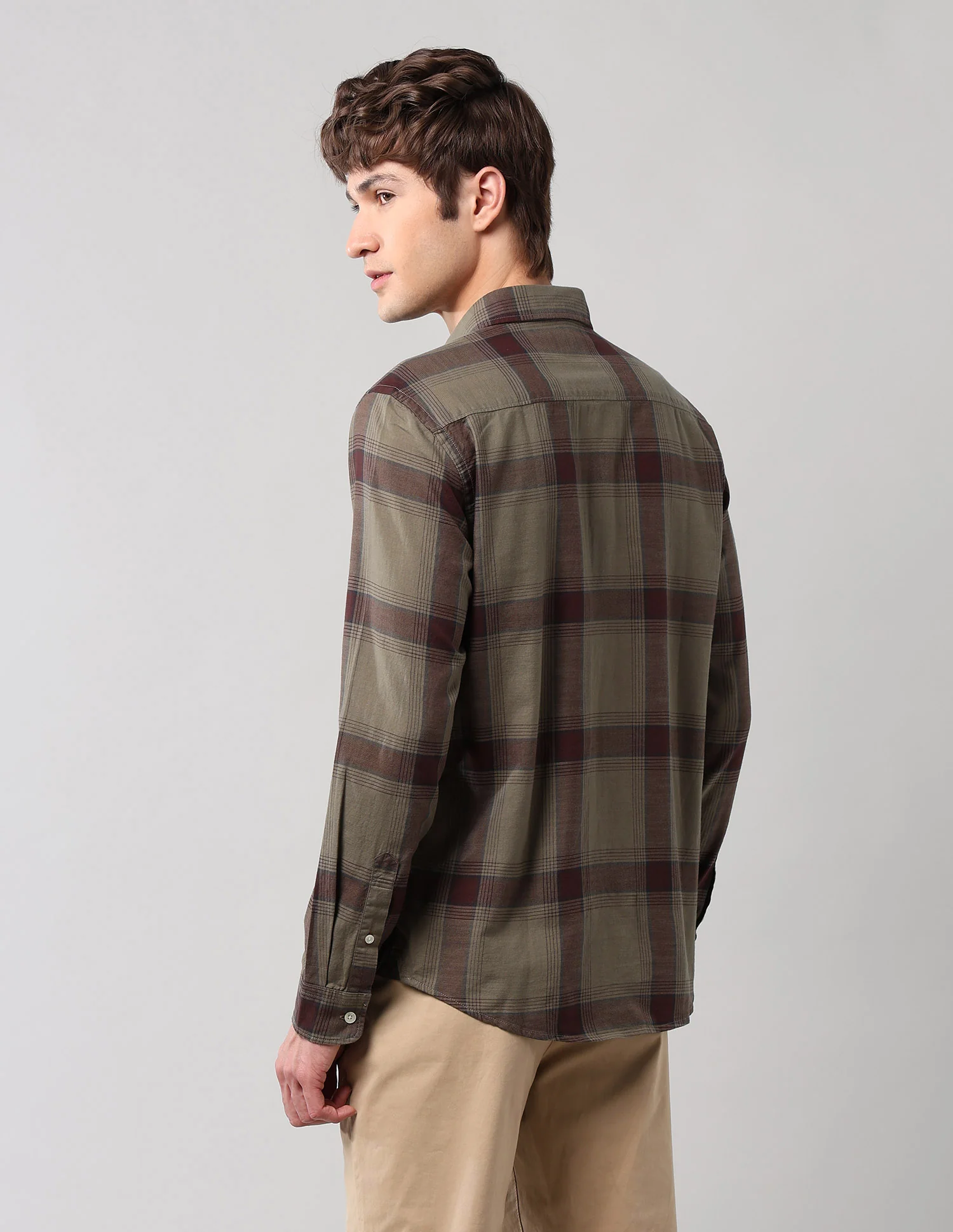 Windowpane Checked Pure Cotton Shirt - Image 5