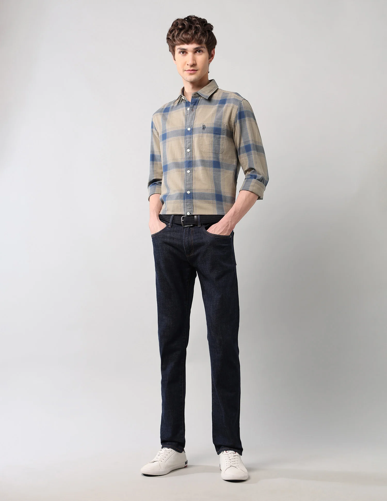 Windowpane Checked Pure Cotton Shirt - Image 3