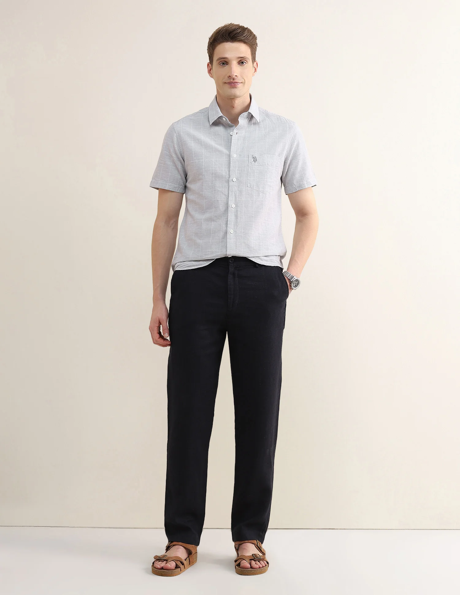 Windowpane Checked Regular Fit Shirt - Image 3