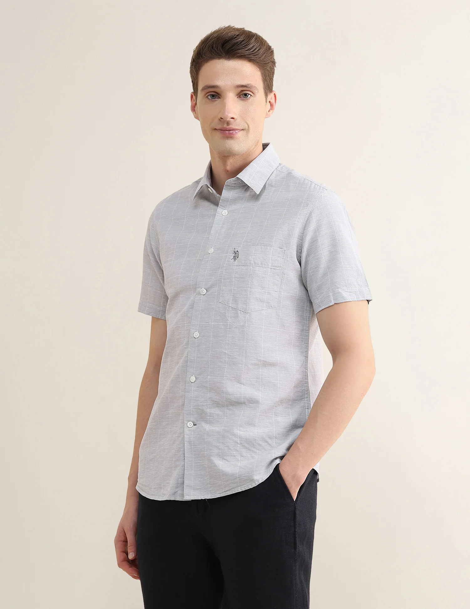 Windowpane Checked Regular Fit Shirt - Image 4