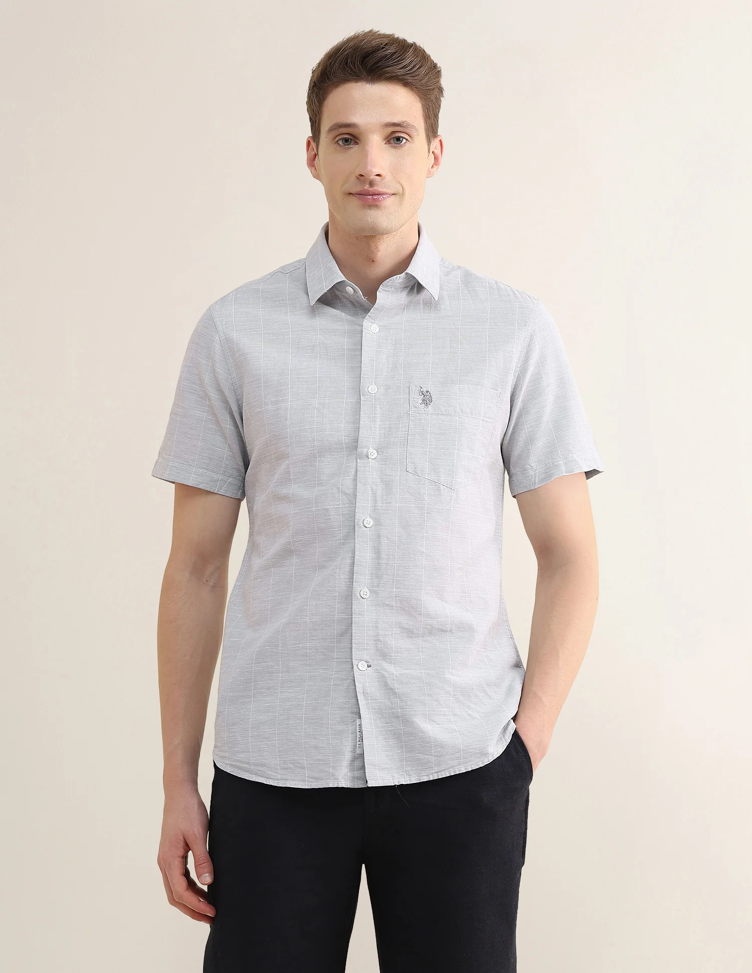 Windowpane Checked Regular Fit Shirt - Image 6