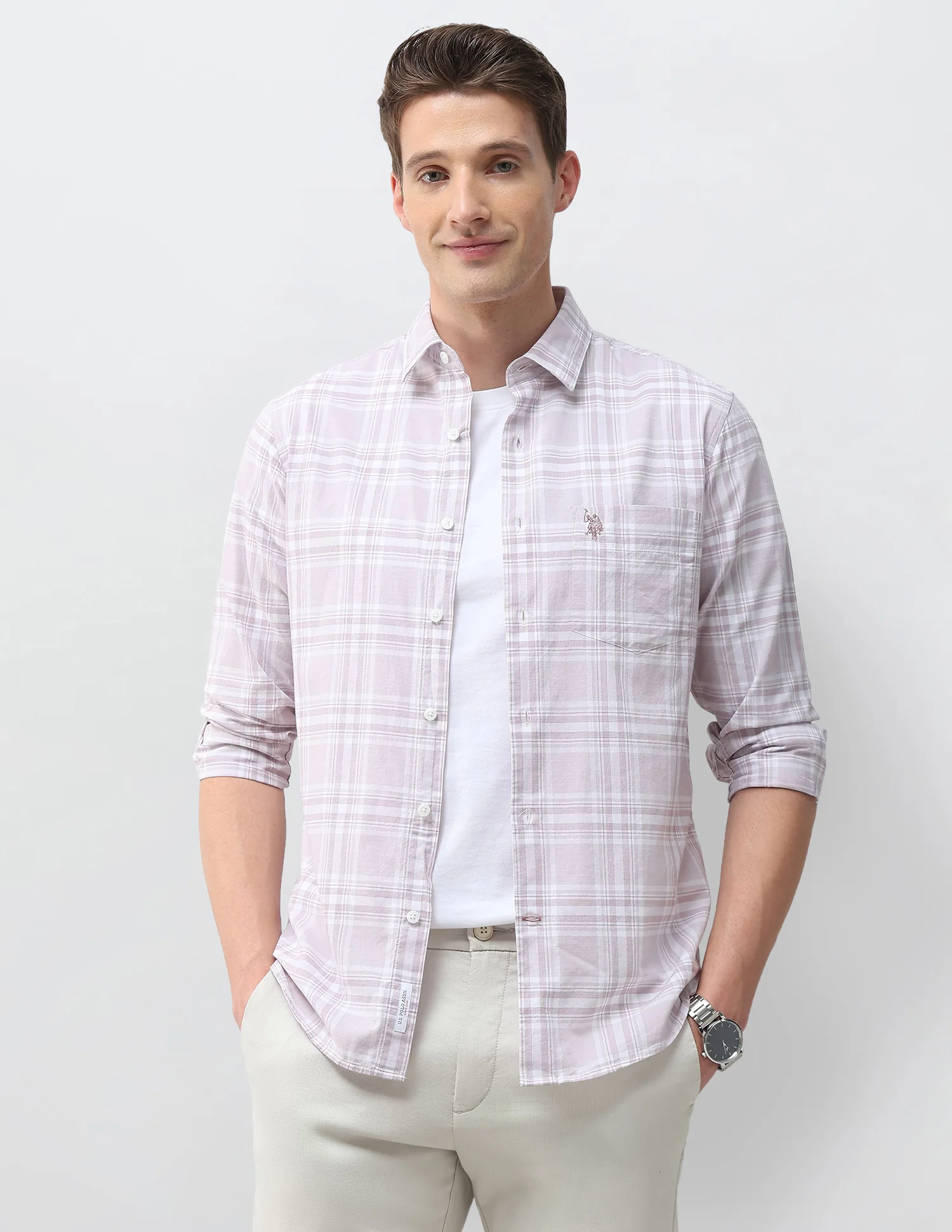 Windowpane Checked Regular Fit Shirt