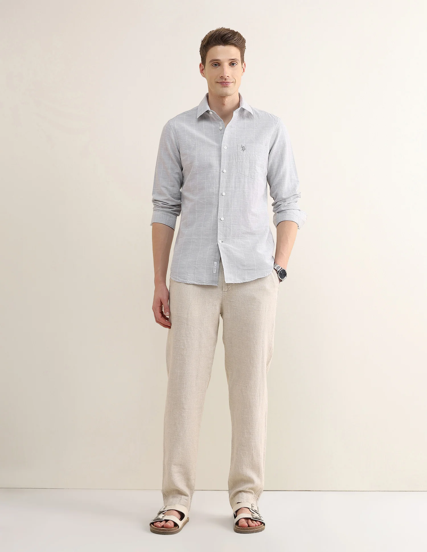 Windowpane Checked Regular Fit Shirt - Image 3