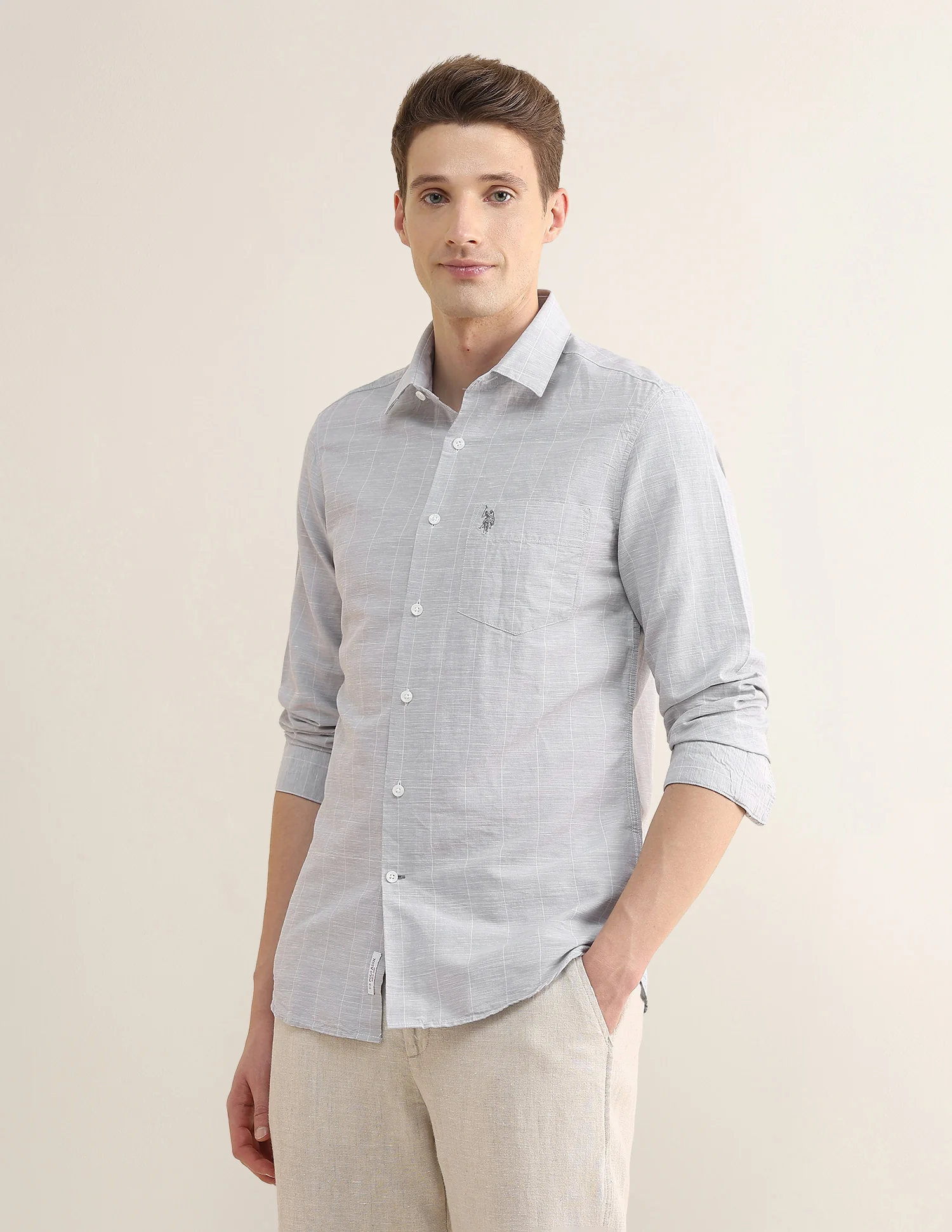 Windowpane Checked Regular Fit Shirt - Image 4