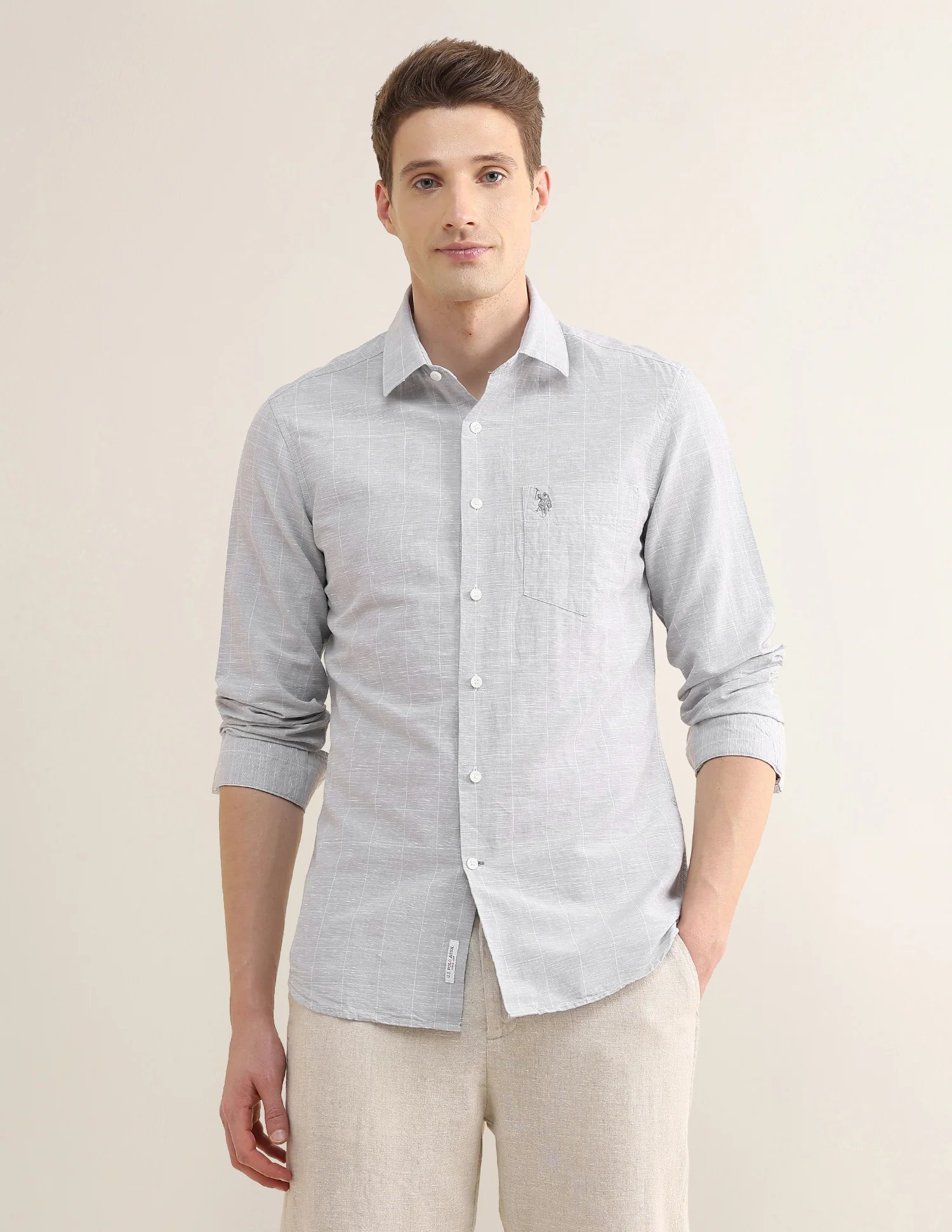 Windowpane Checked Regular Fit Shirt - Image 6
