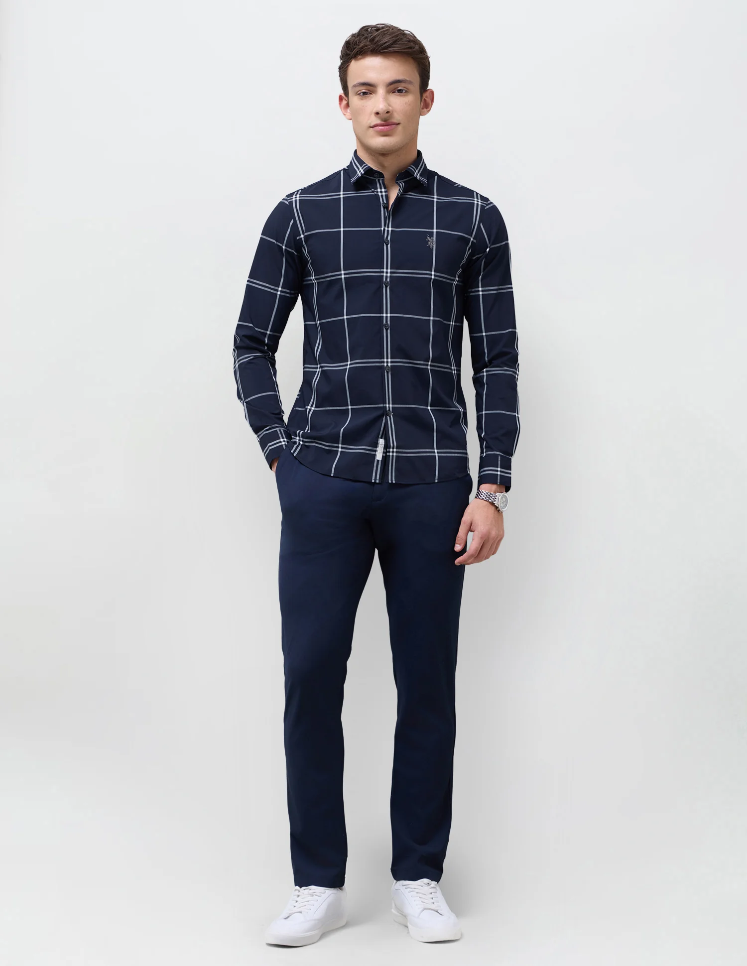 Windowpane Checked Regular Fit Shirt - Image 3