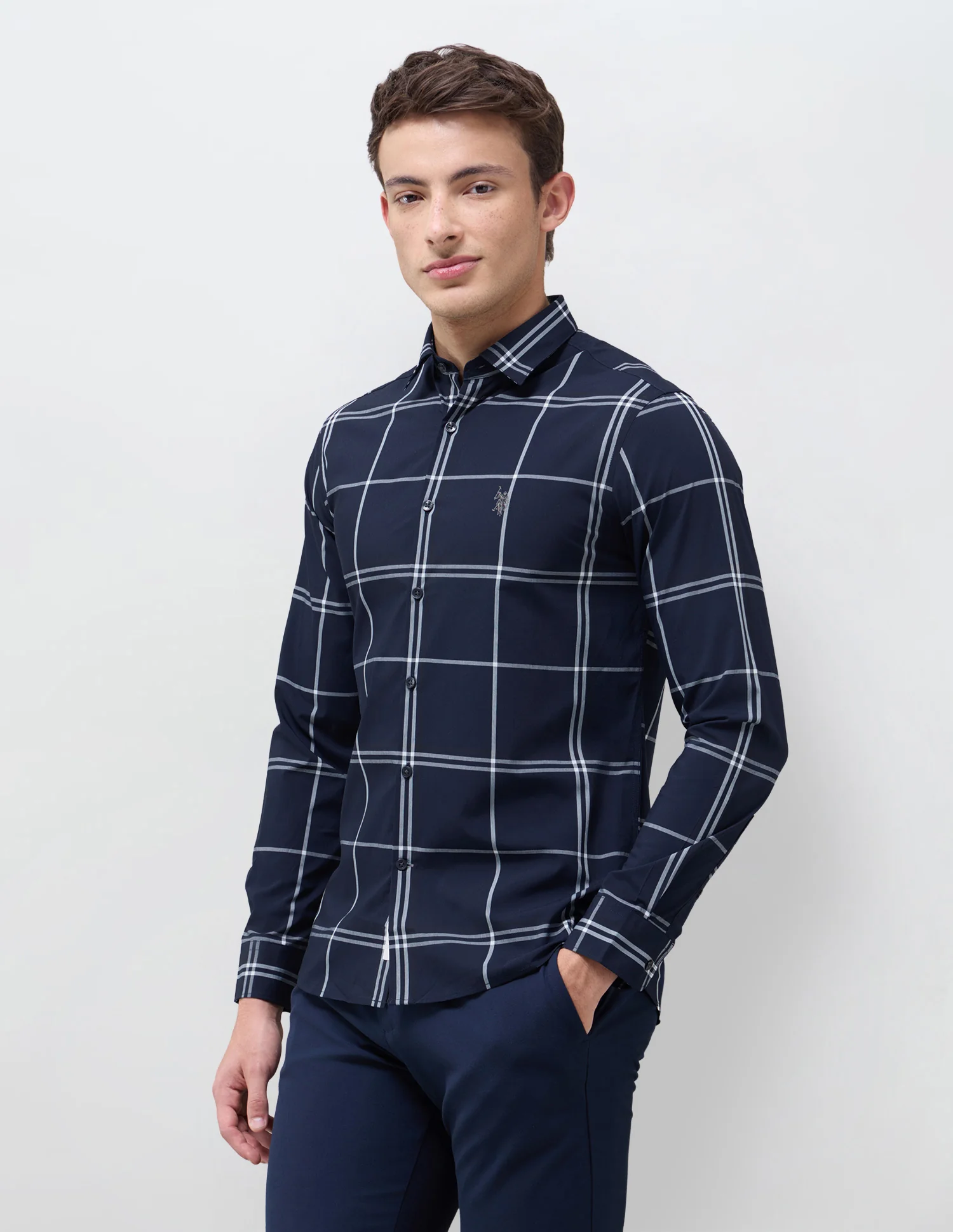 Windowpane Checked Regular Fit Shirt - Image 4