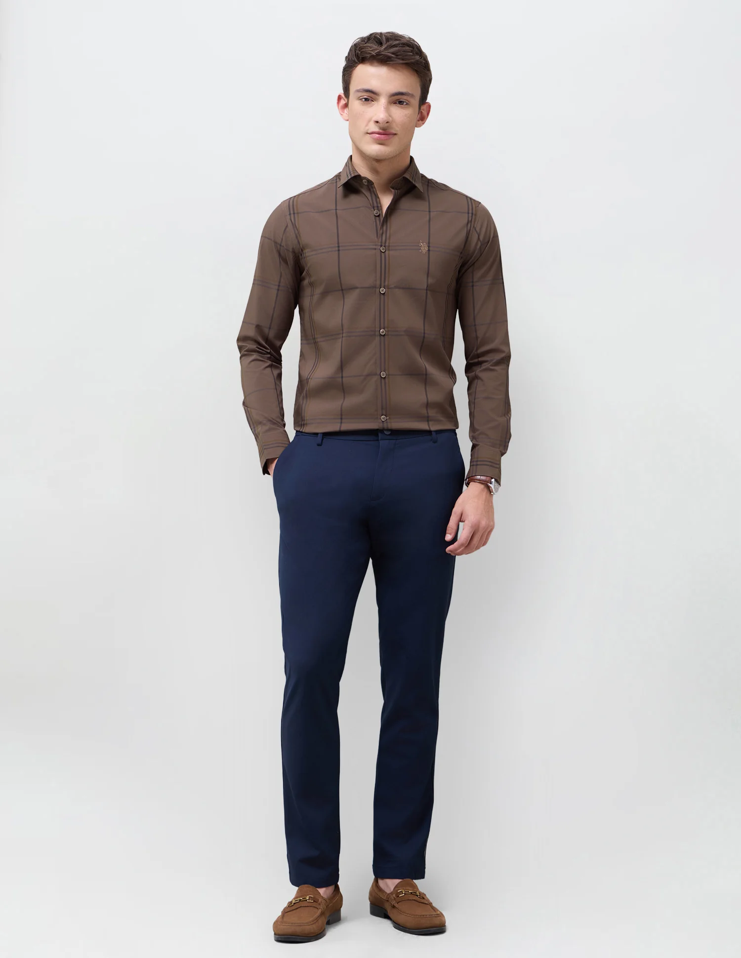 Windowpane Checked Regular Fit Shirt - Image 3