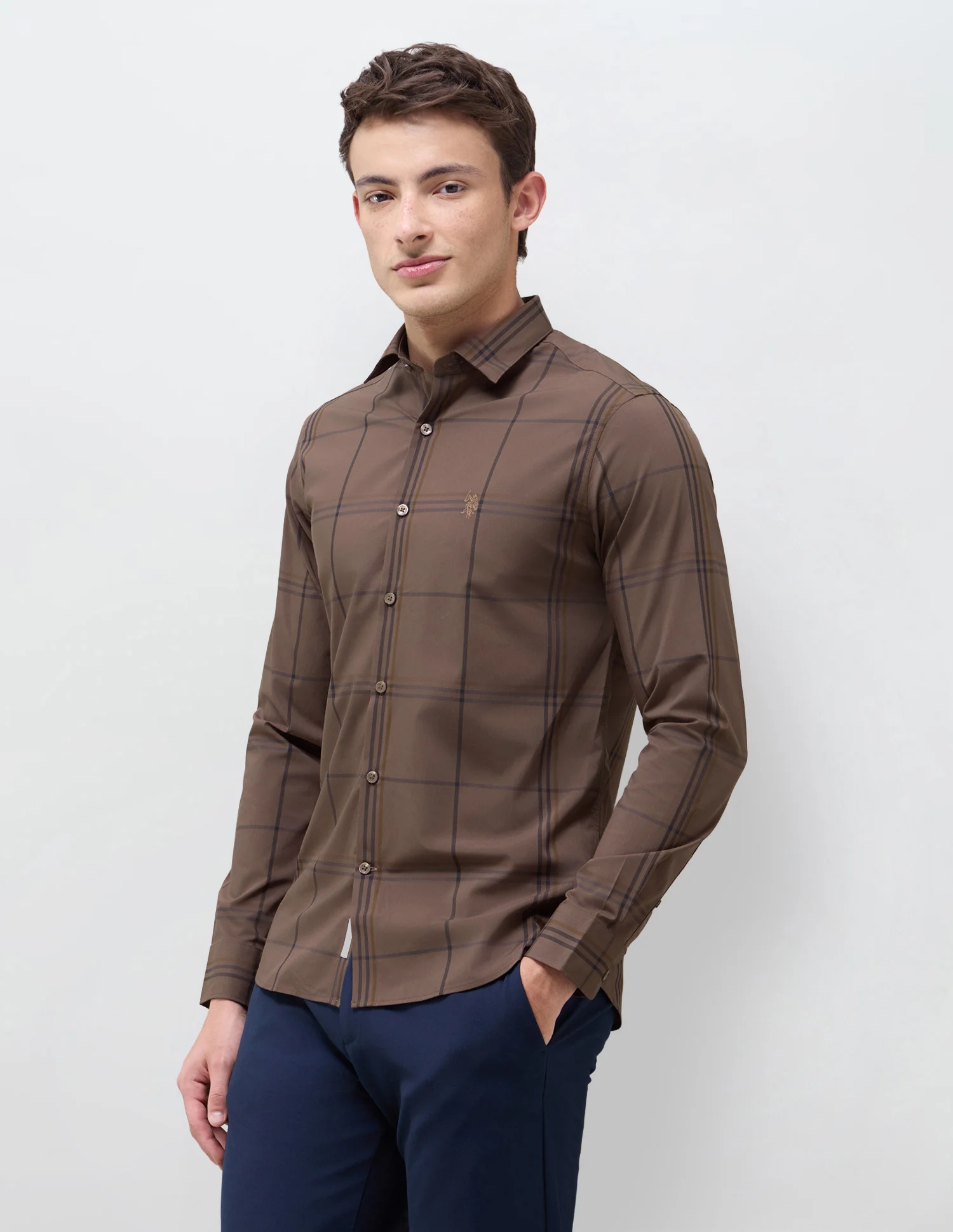 Windowpane Checked Regular Fit Shirt - Image 4