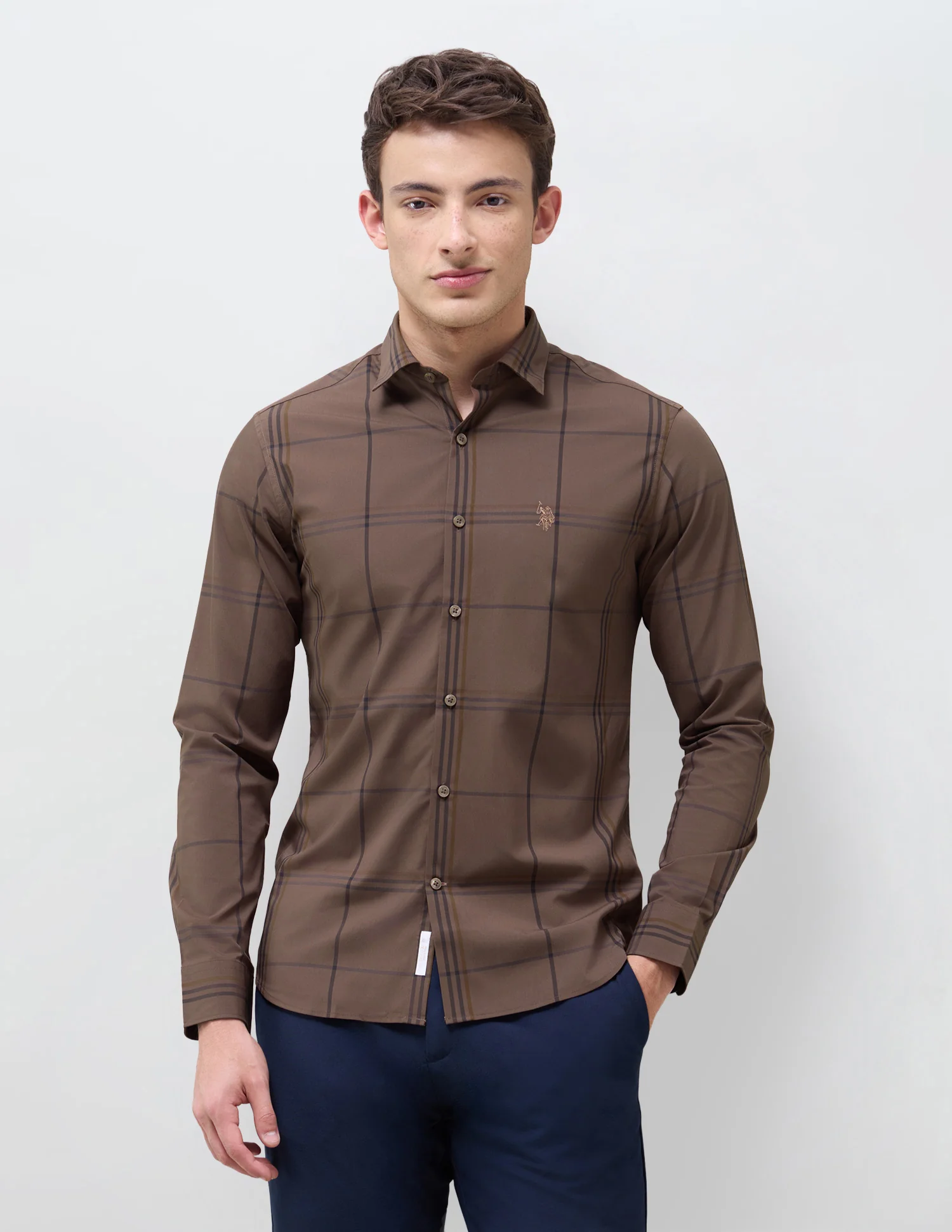 Windowpane Checked Regular Fit Shirt - Image 6