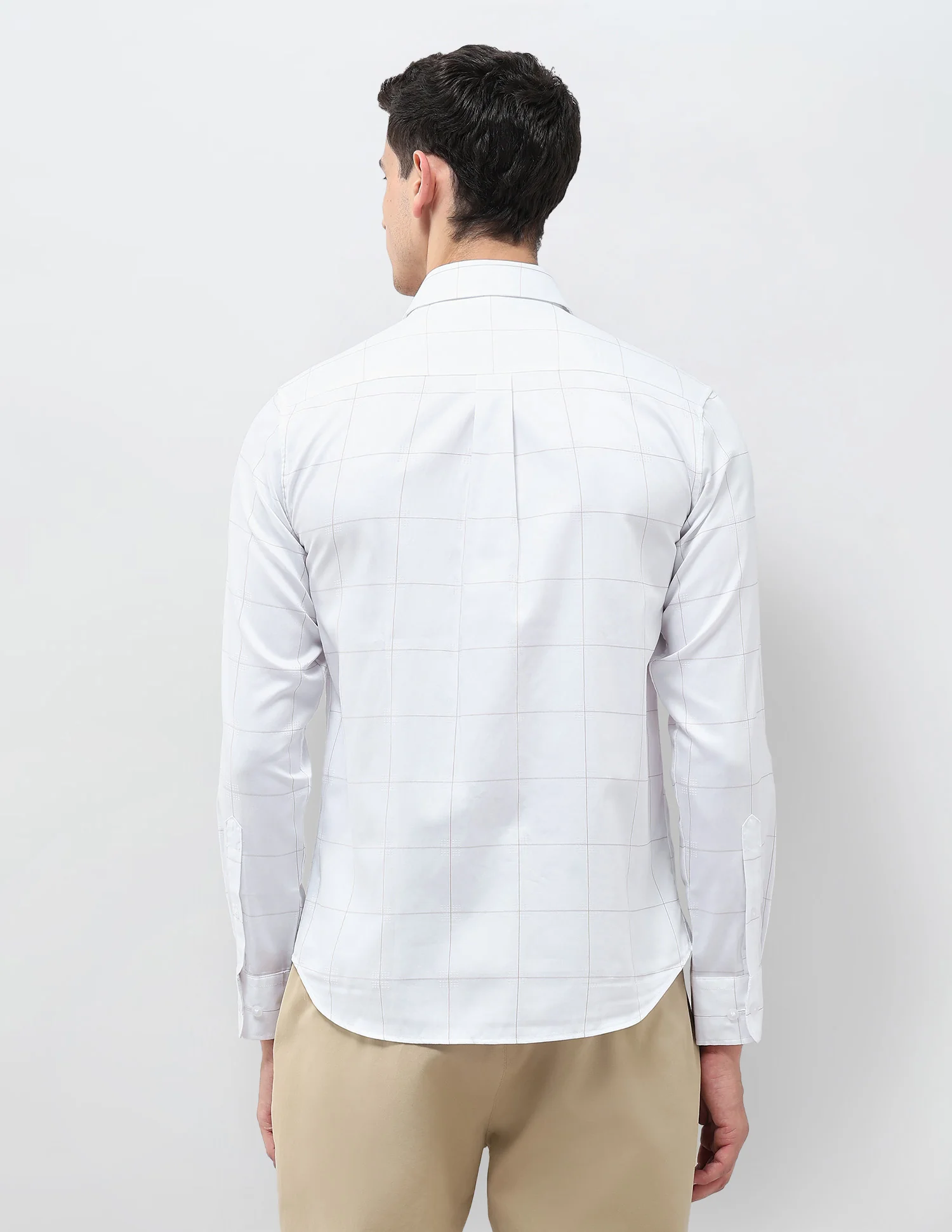 Windowpane Checked Tailored Fit Shirt - Image 5