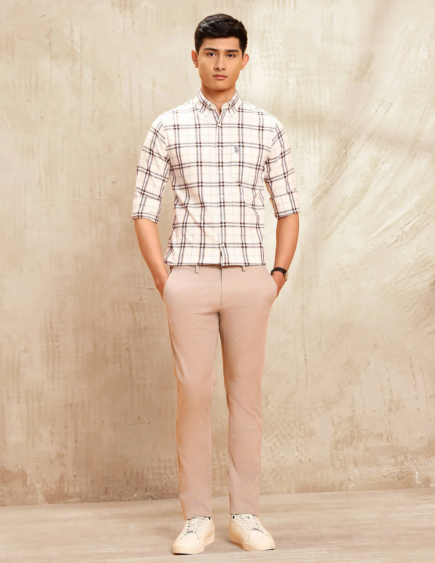 Windowpane Checked Tailored Fit Shirt - Image 3