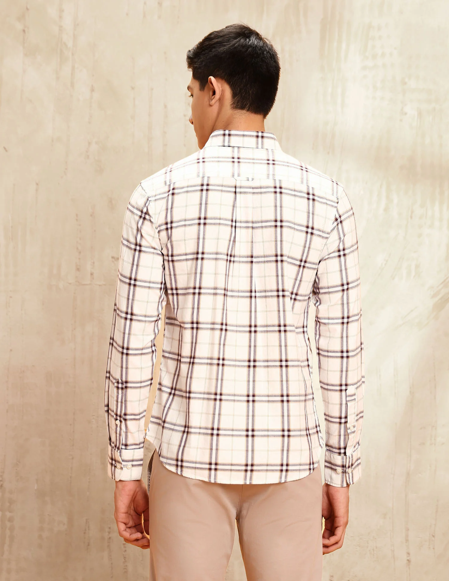 Windowpane Checked Tailored Fit Shirt - Image 5