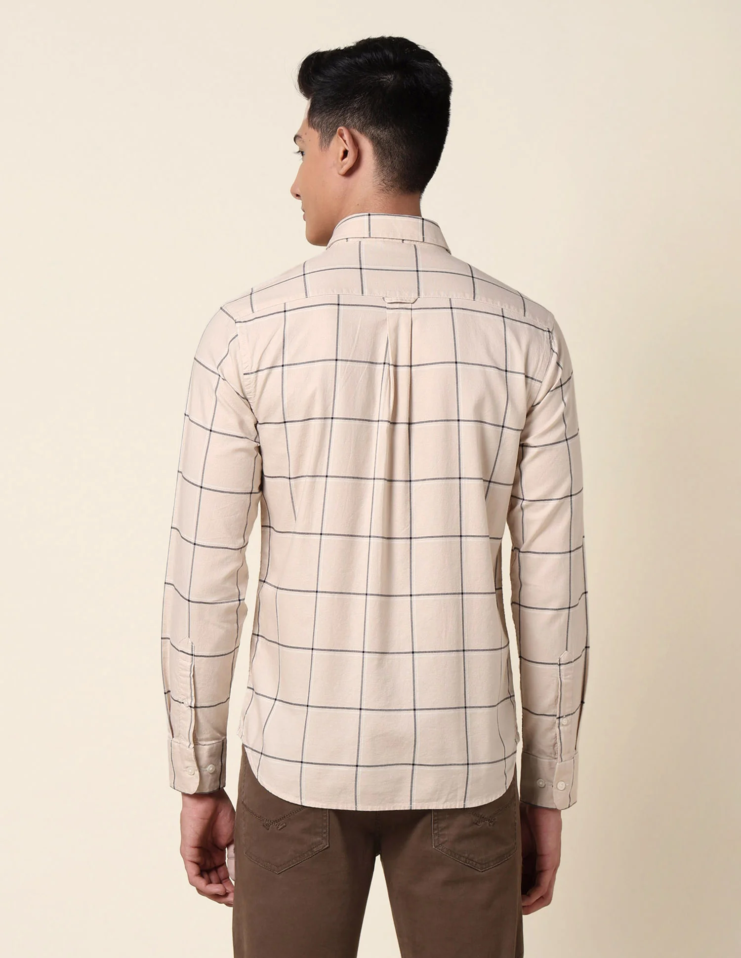 Windowpane Checked Tailored Fit Shirt - Image 5