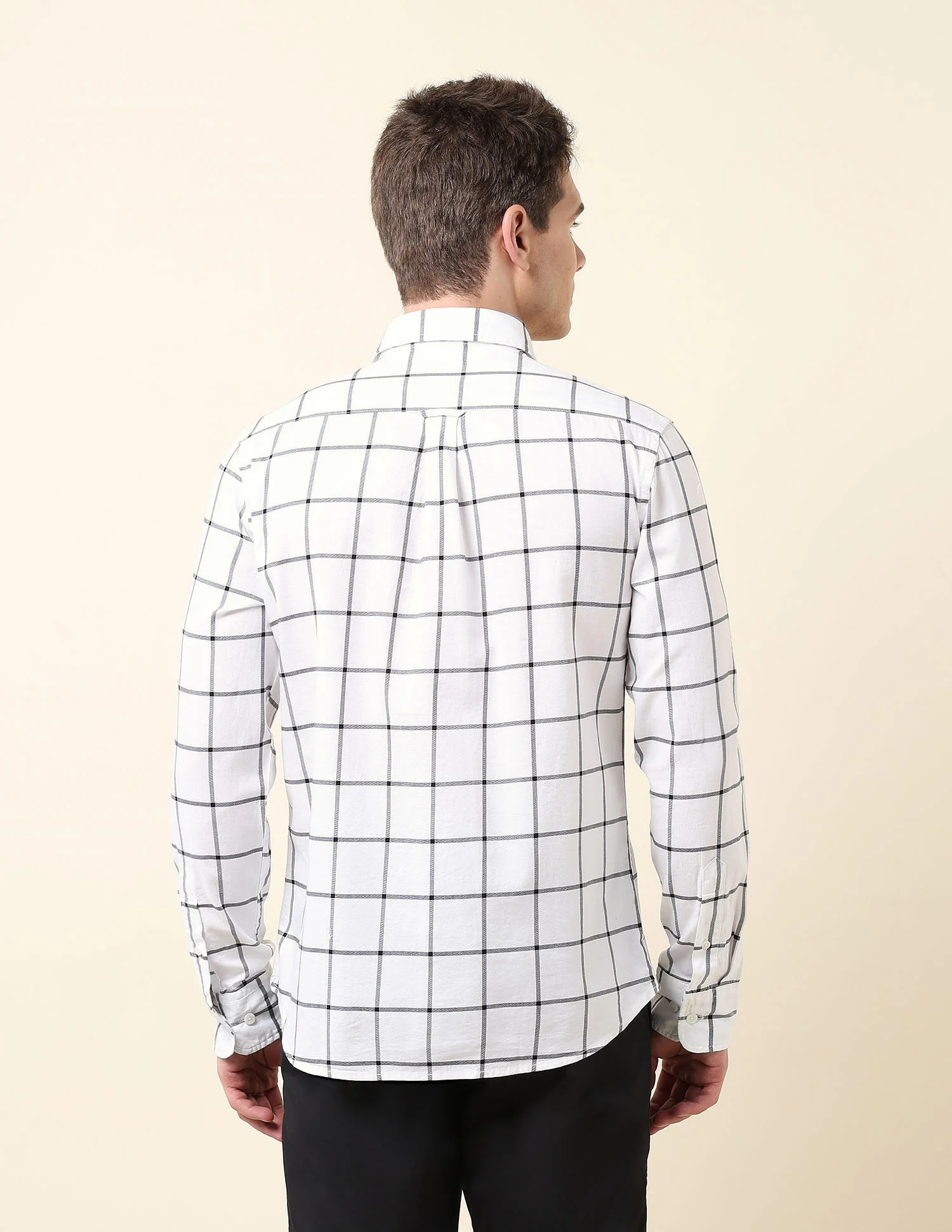 Windowpane Checked Tailored Fit Shirt - Image 5