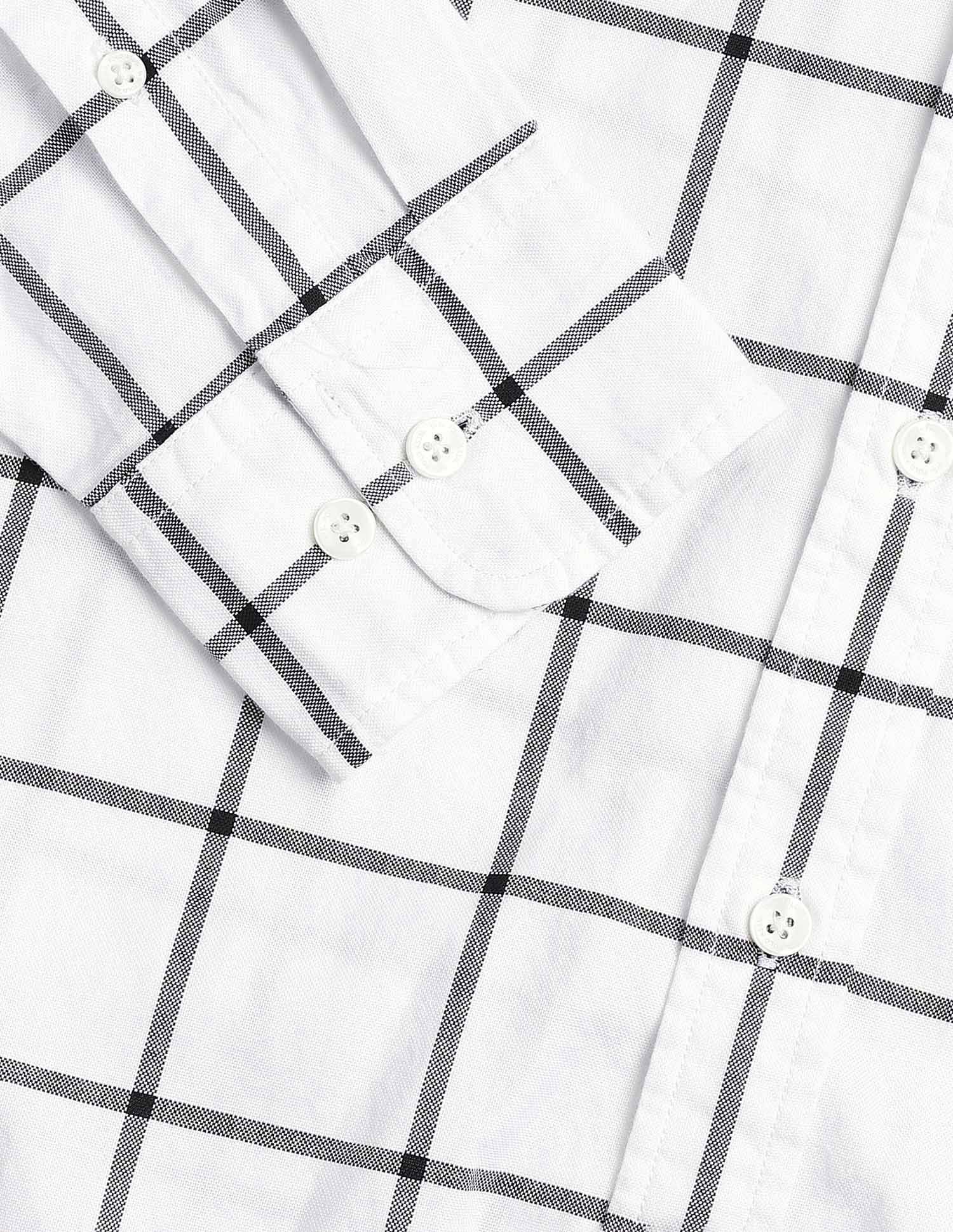 Windowpane Checked Tailored Fit Shirt - Image 8