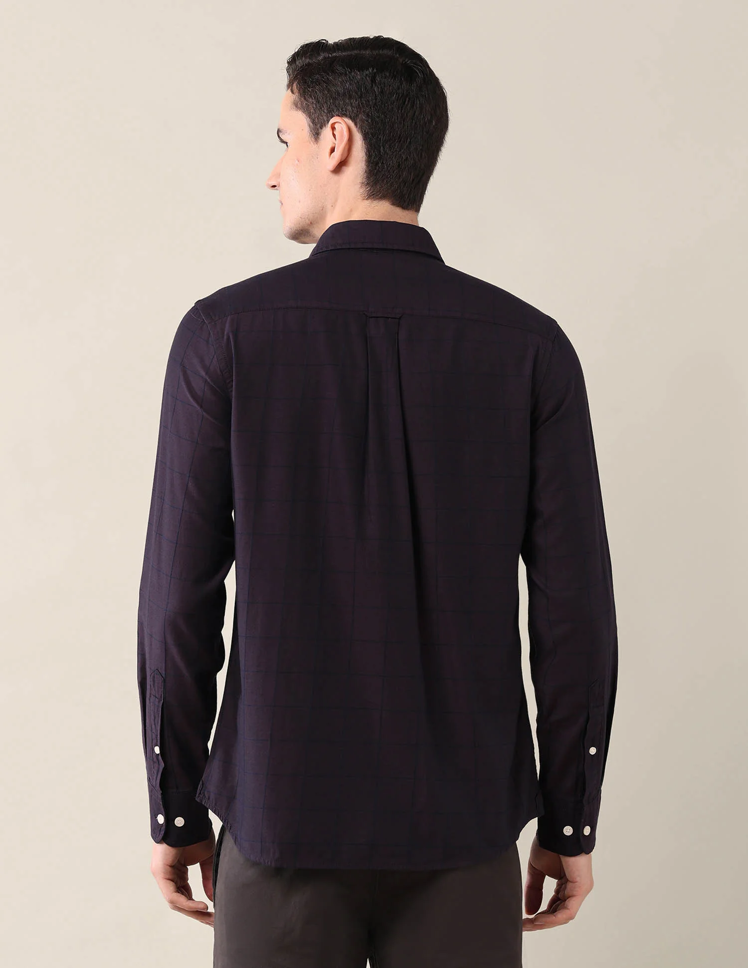 Windowpane Checked Tailored Fit Shirt - Image 5