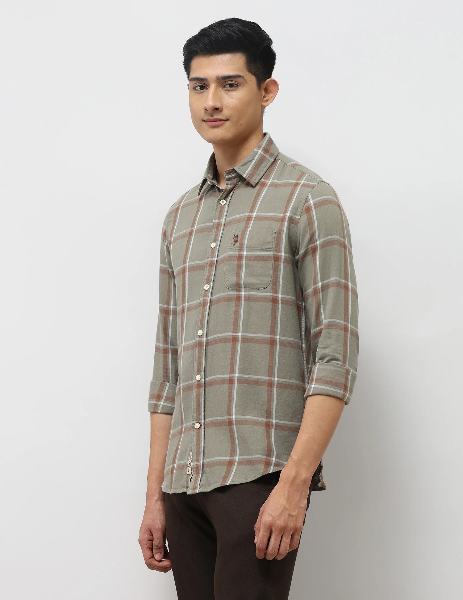Windowpane Checked Twill Shirt - Image 4