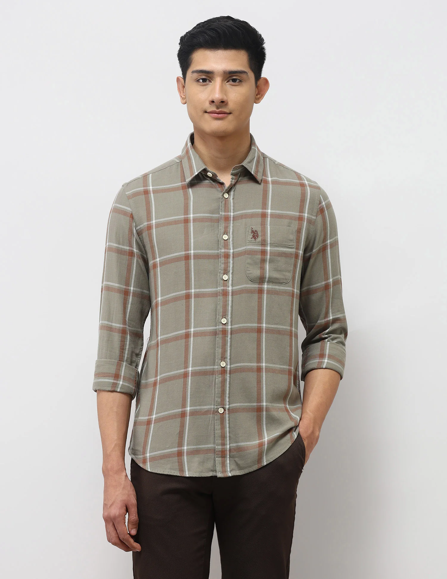 Windowpane Checked Twill Shirt - Image 6