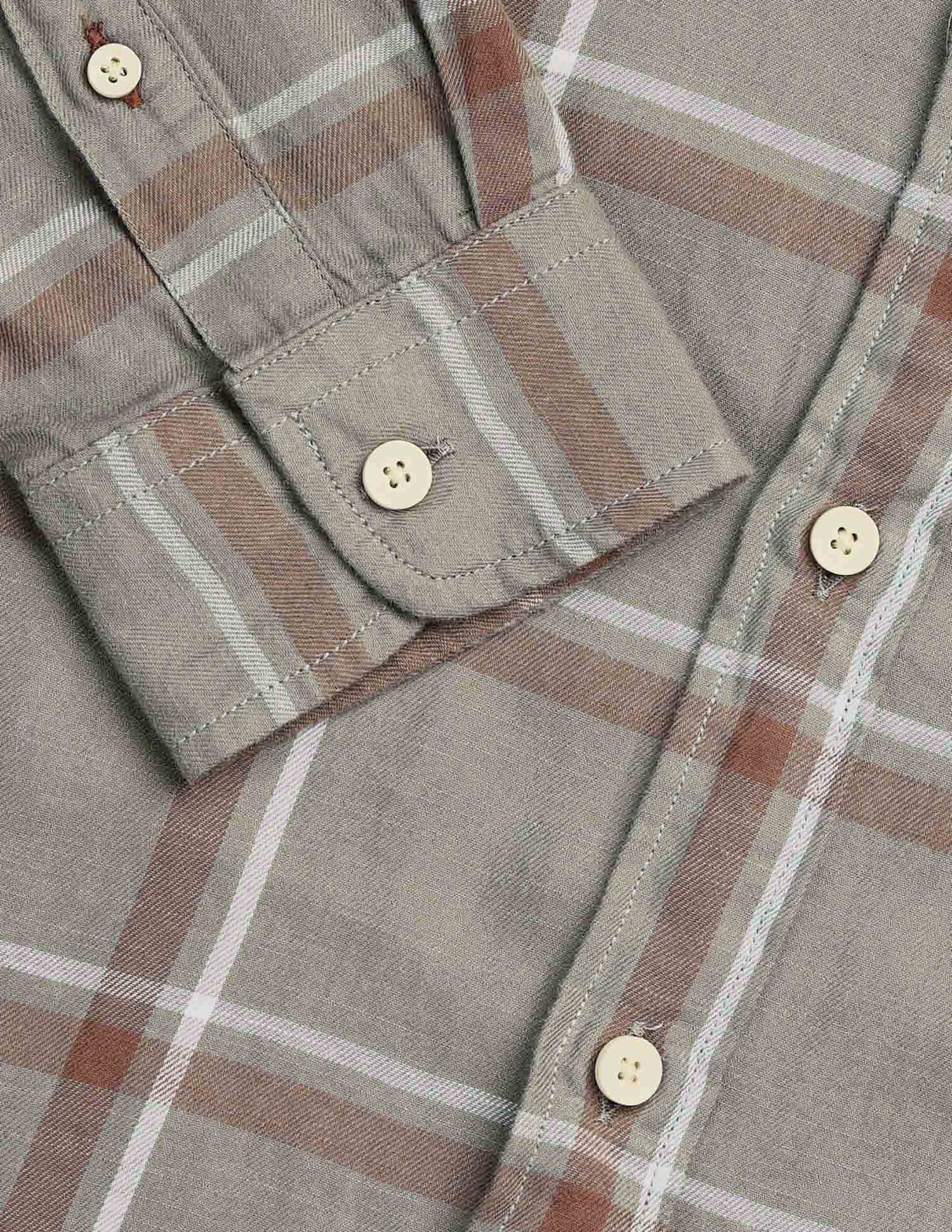 Windowpane Checked Twill Shirt - Image 8