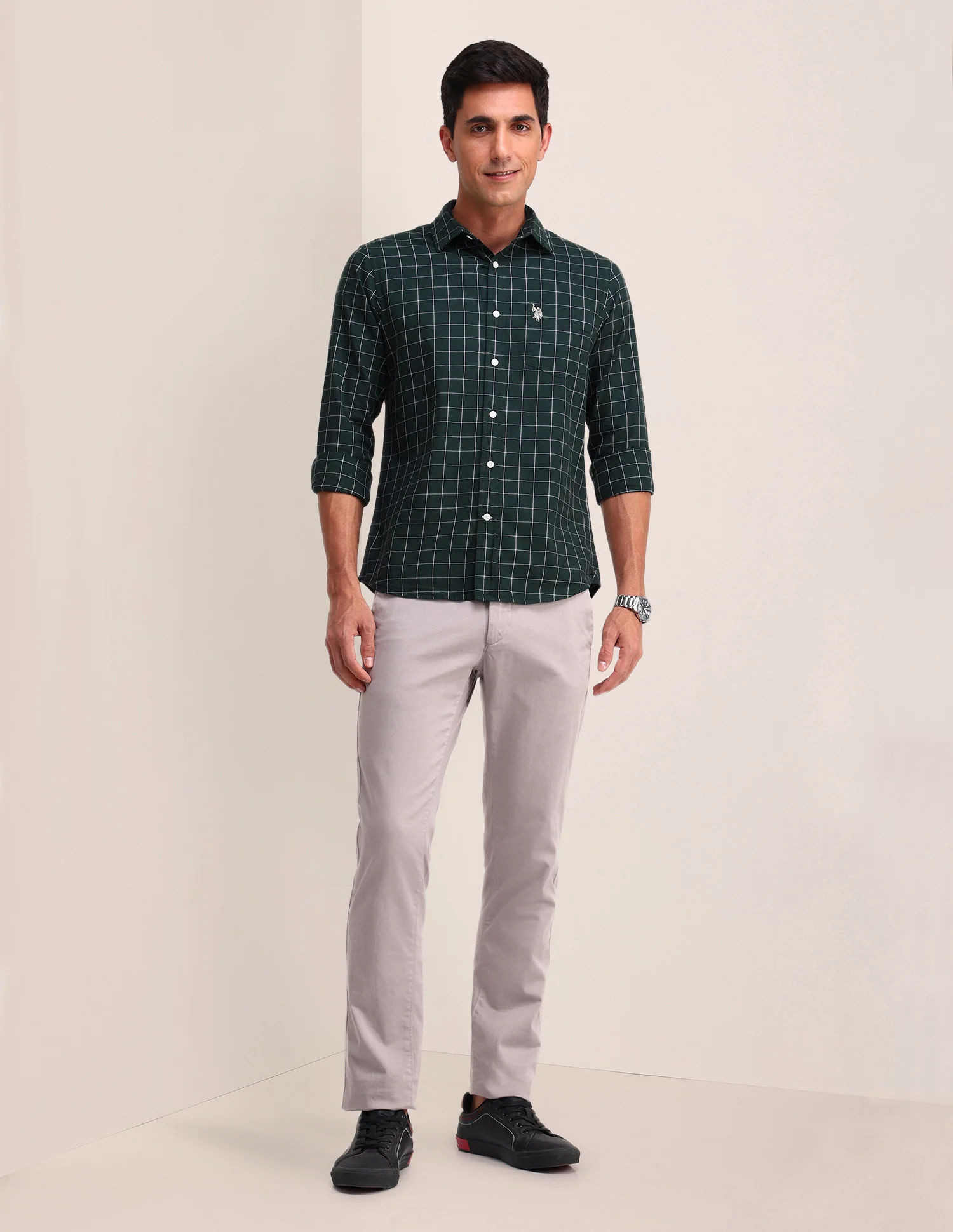 Windowpane Checked Twill Shirt - Image 3