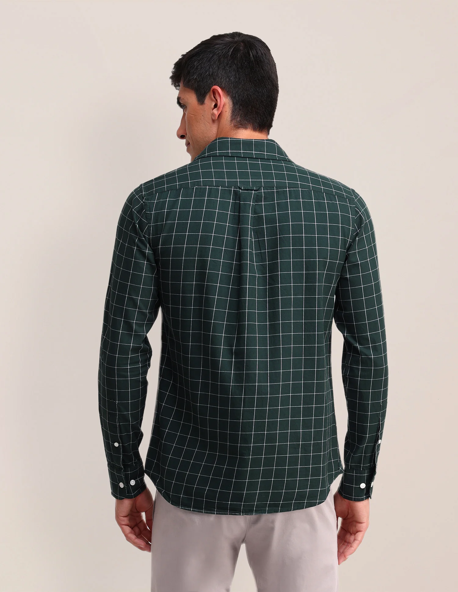 Windowpane Checked Twill Shirt - Image 5