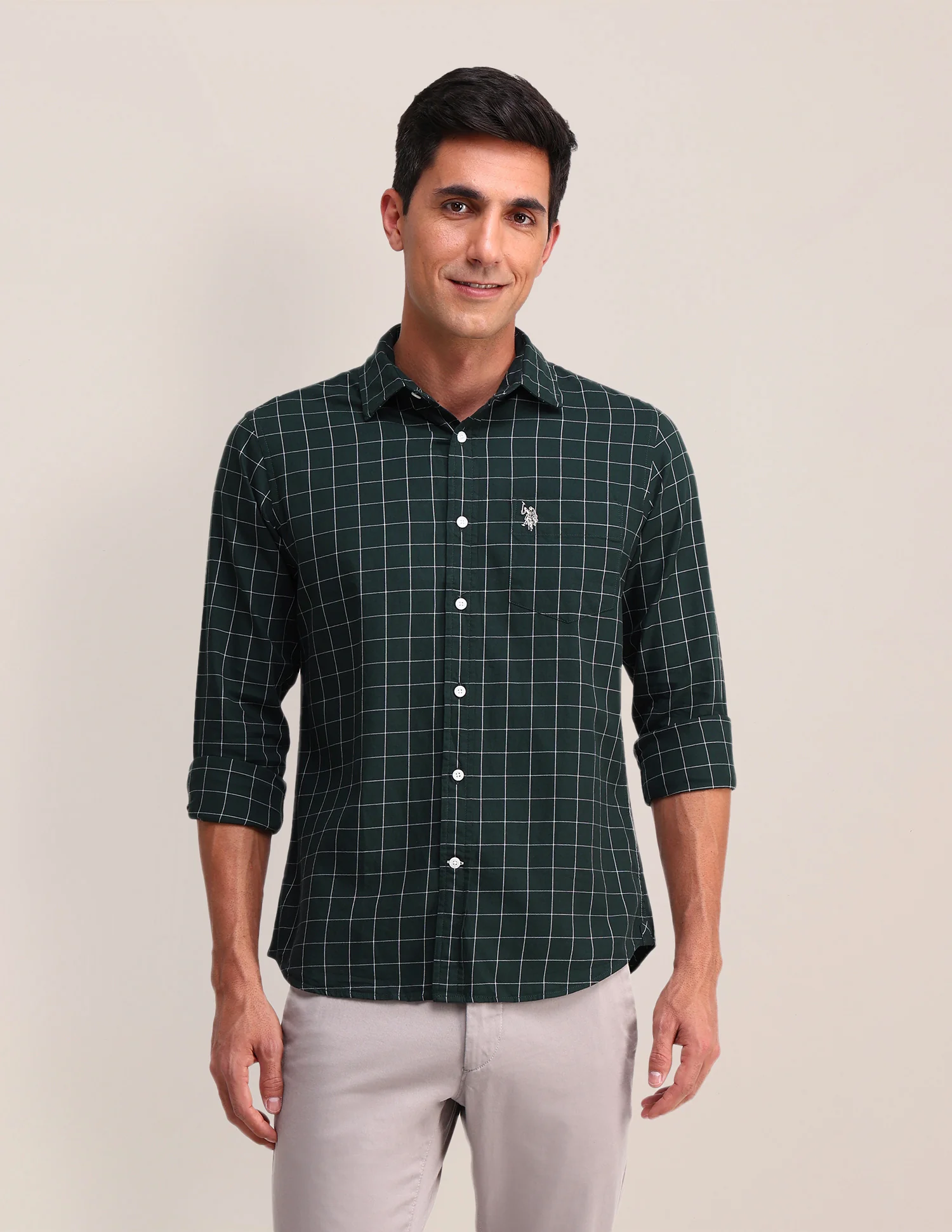 Windowpane Checked Twill Shirt - Image 6
