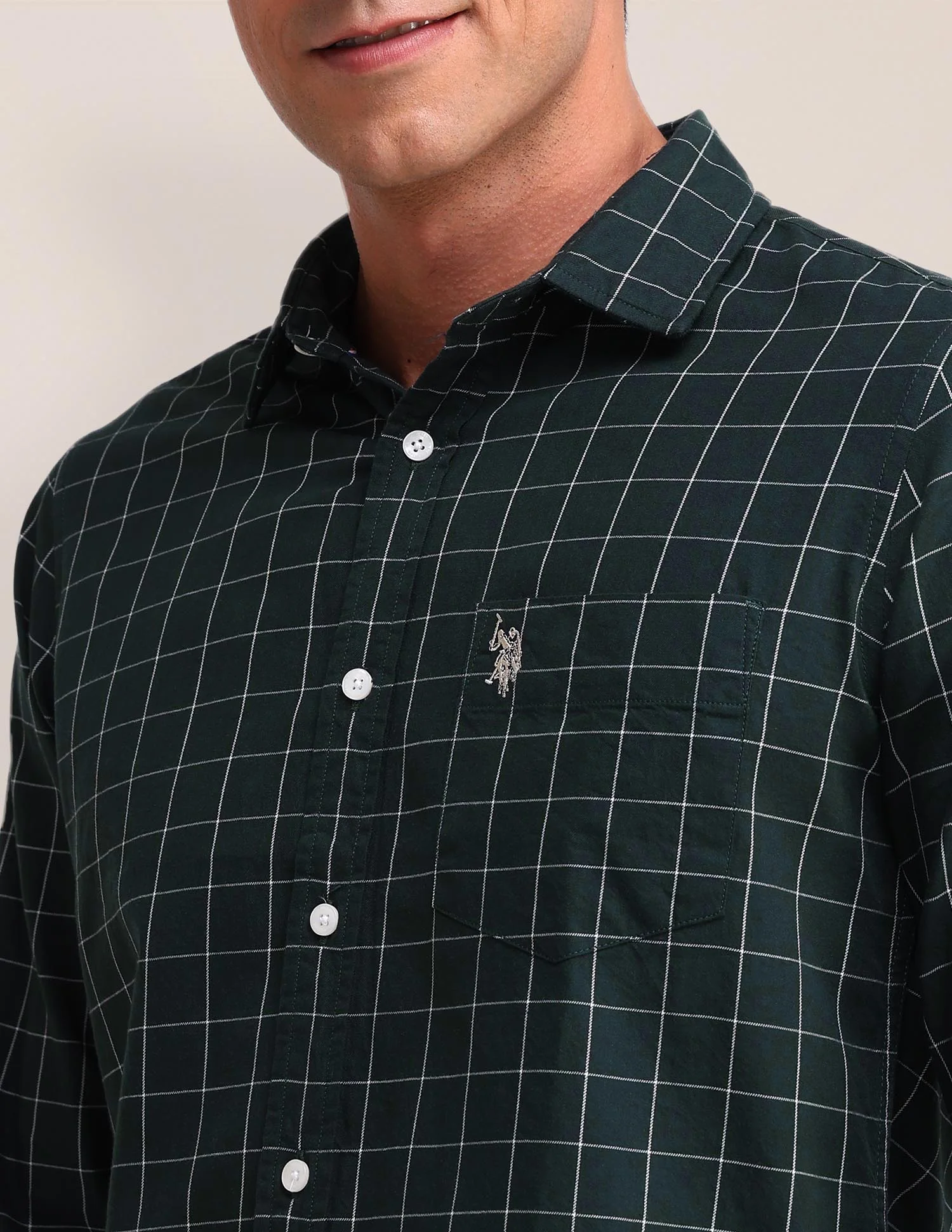 Windowpane Checked Twill Shirt - Image 7