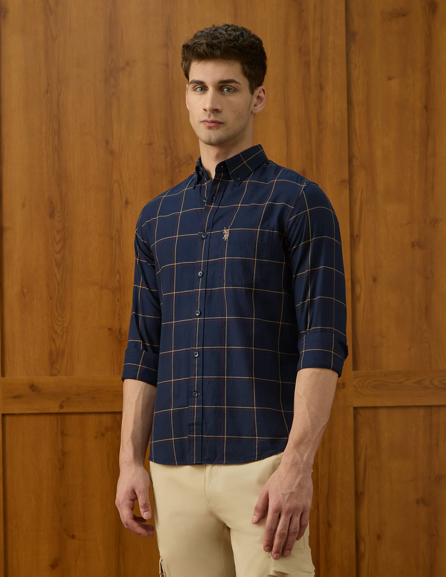 Windowpane Checked Varsity Theatre Shirt - Image 4