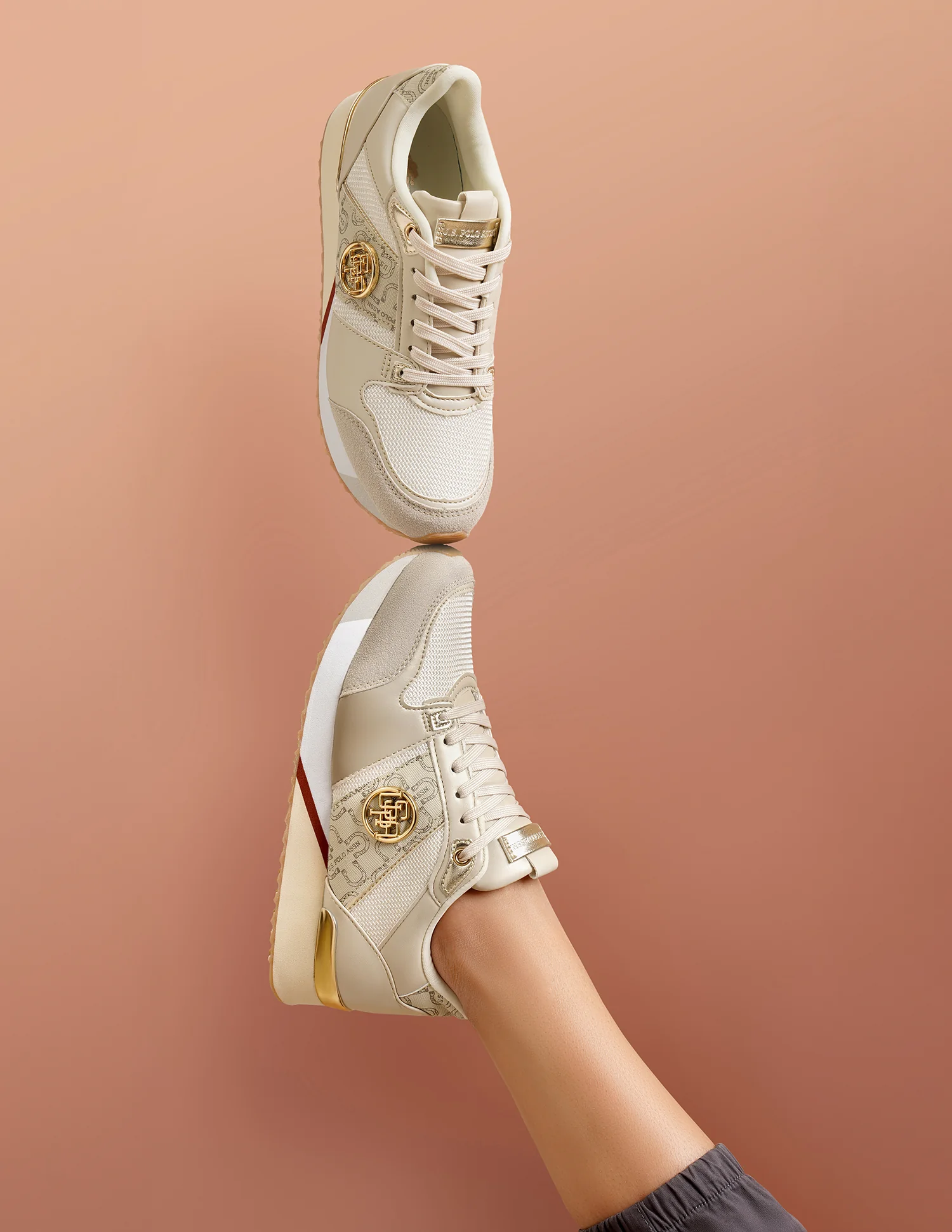 Metallic Accent Panelled Stella Sneakers