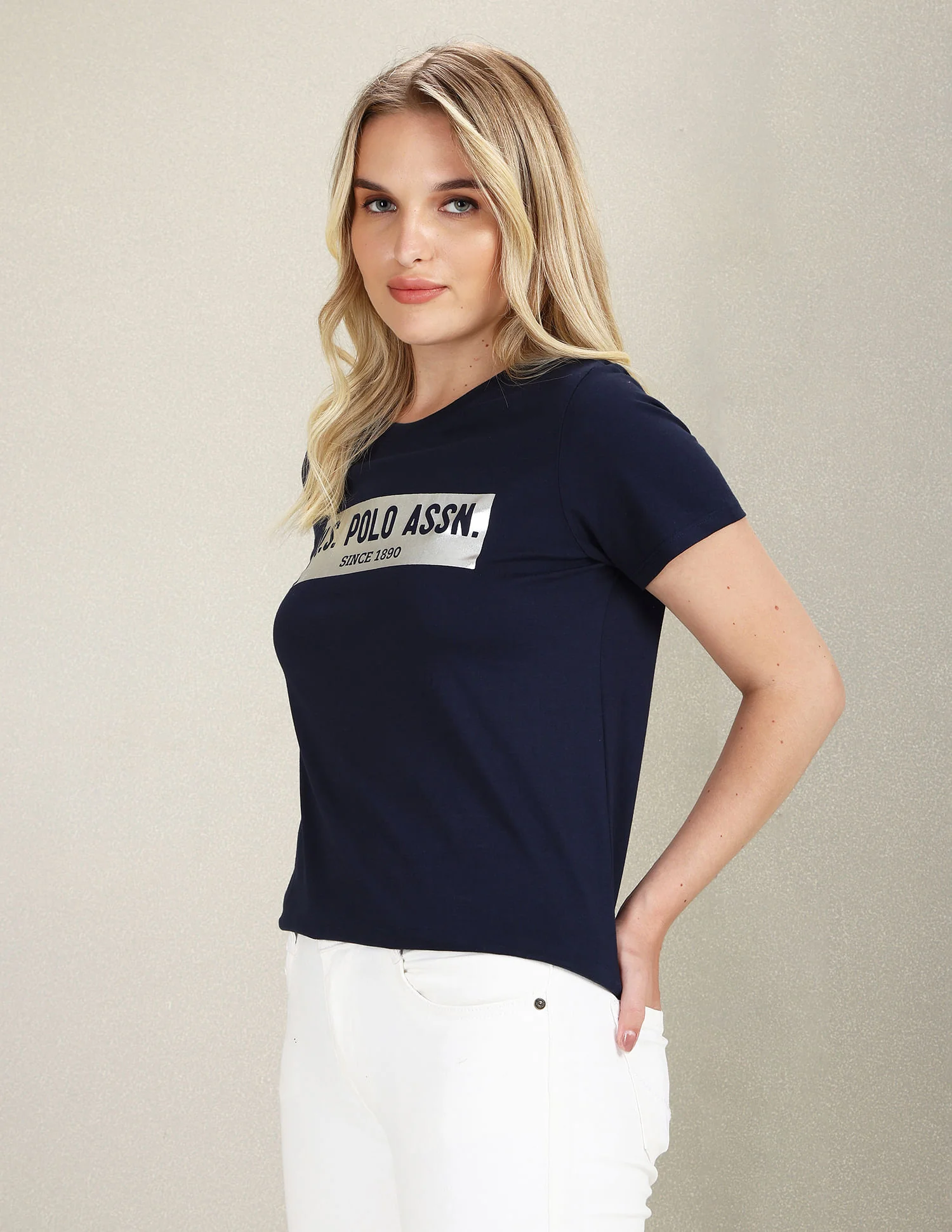 Metallic Brand Print Cotton T-Shirt - Image 4