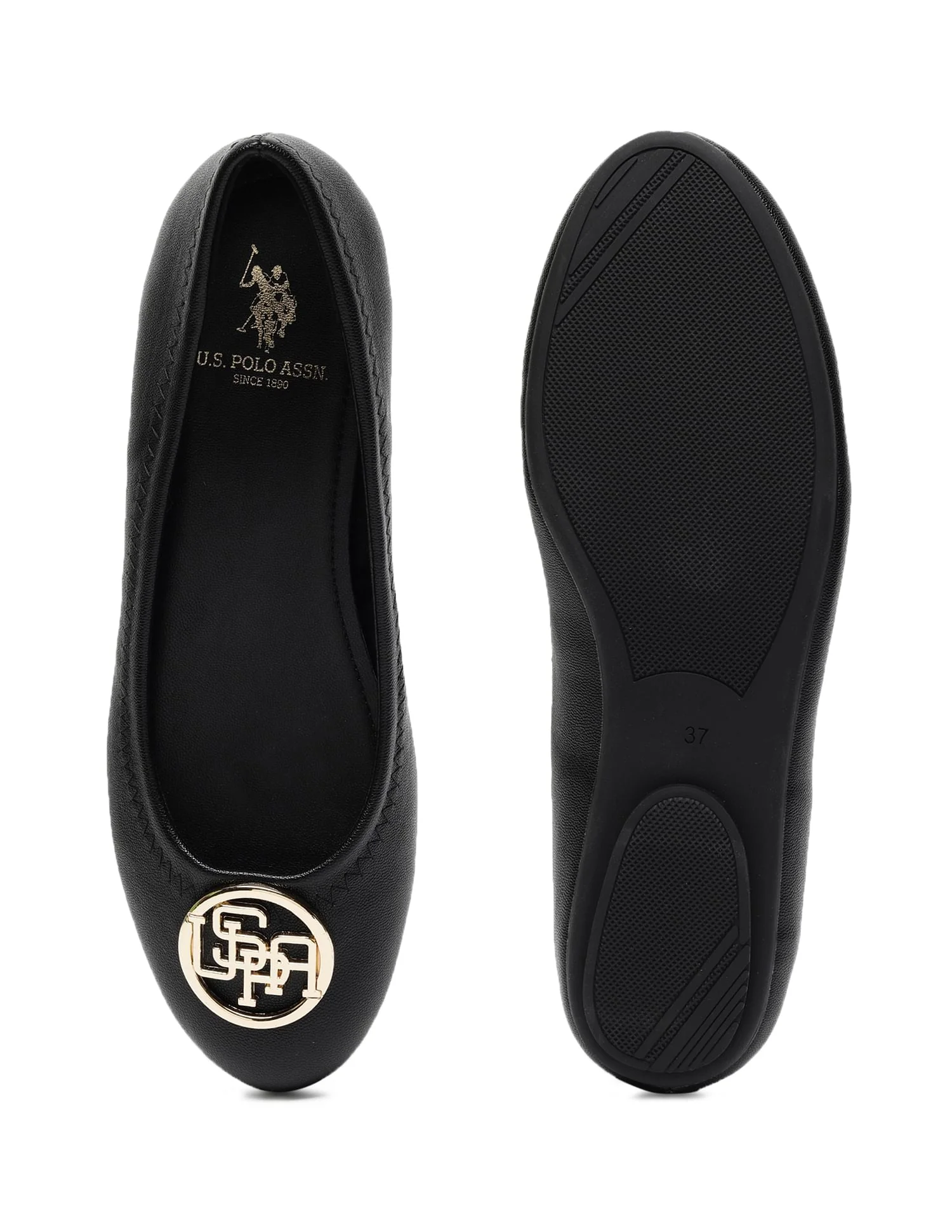 Metallic Logo Solid Ballerinas - Image 6
