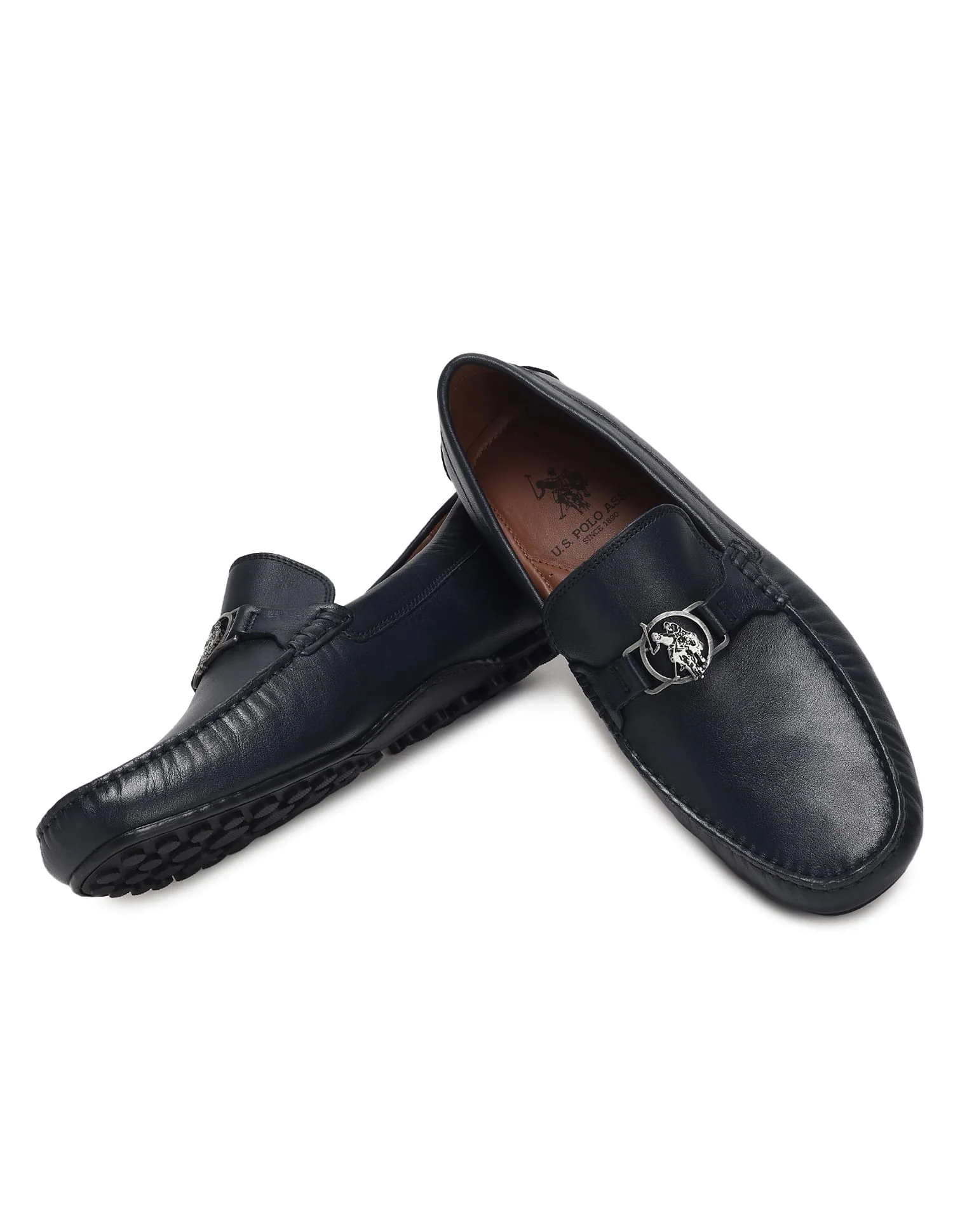 Men Metallic Logo Solid Raptor Slip On Shoes - Image 3