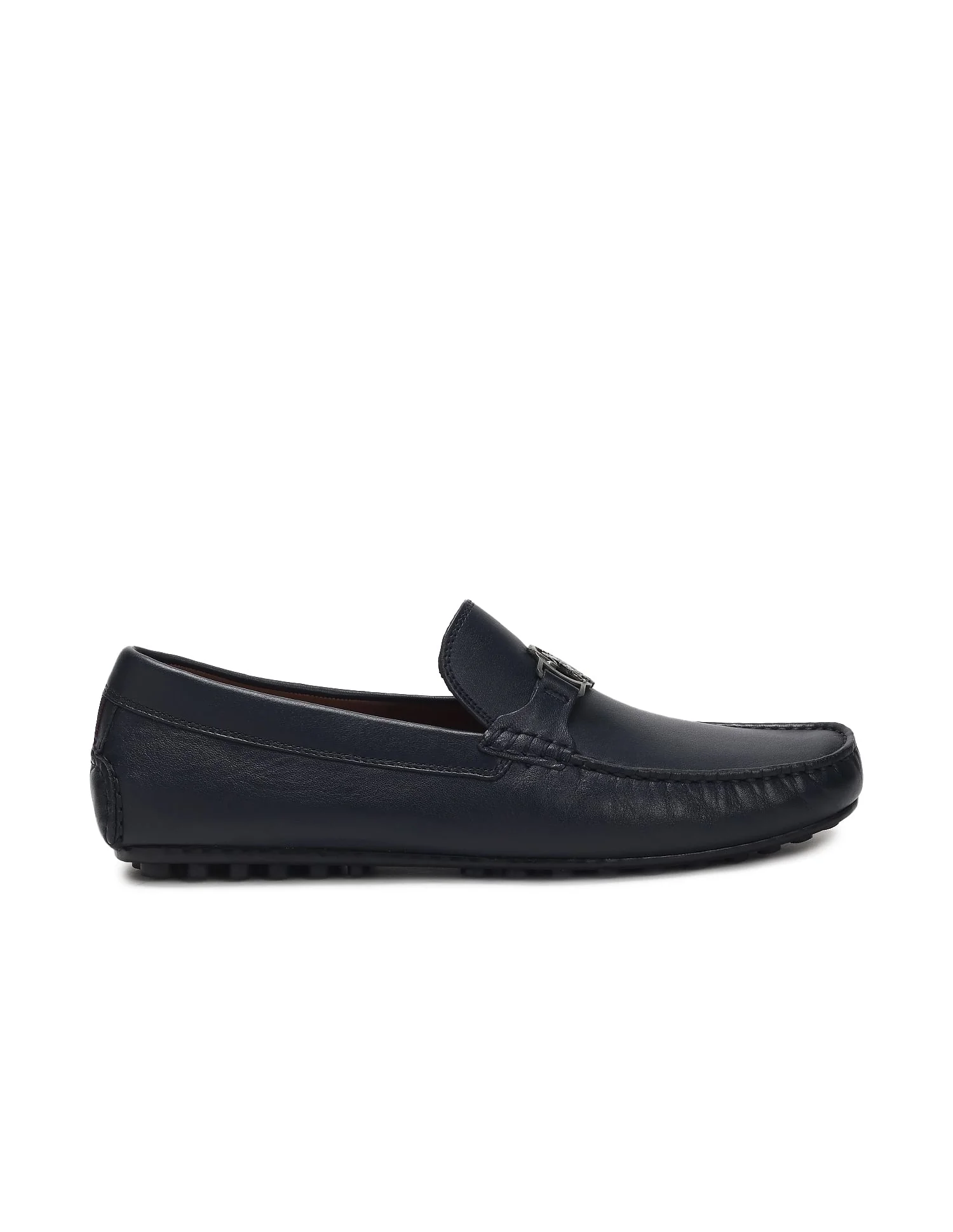 Men Metallic Logo Solid Raptor Slip On Shoes - Image 5