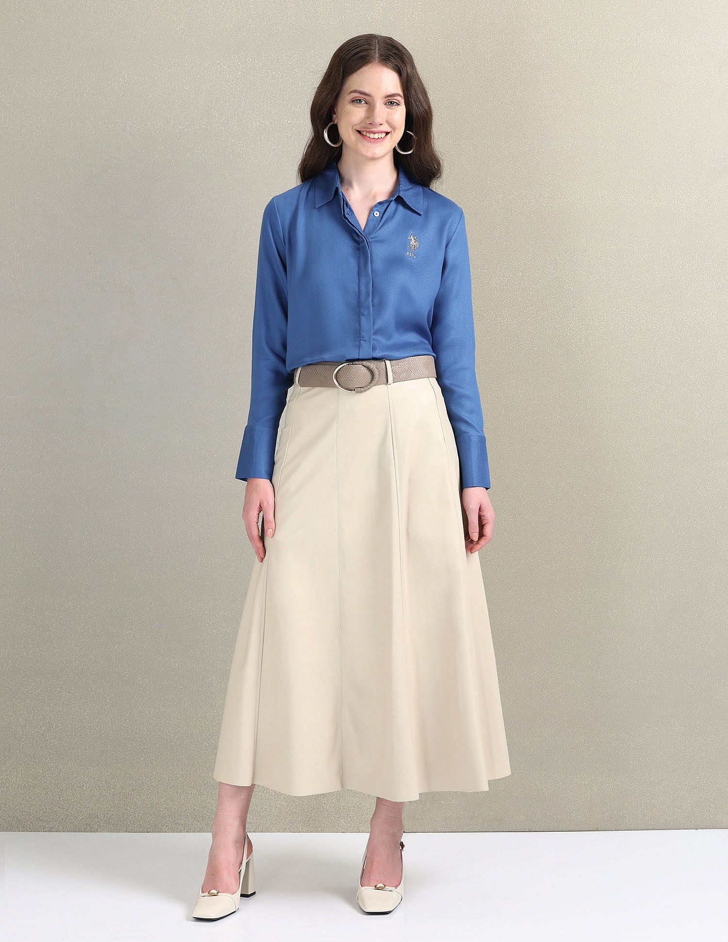 Metallic Logo Solid Shirt - Image 3